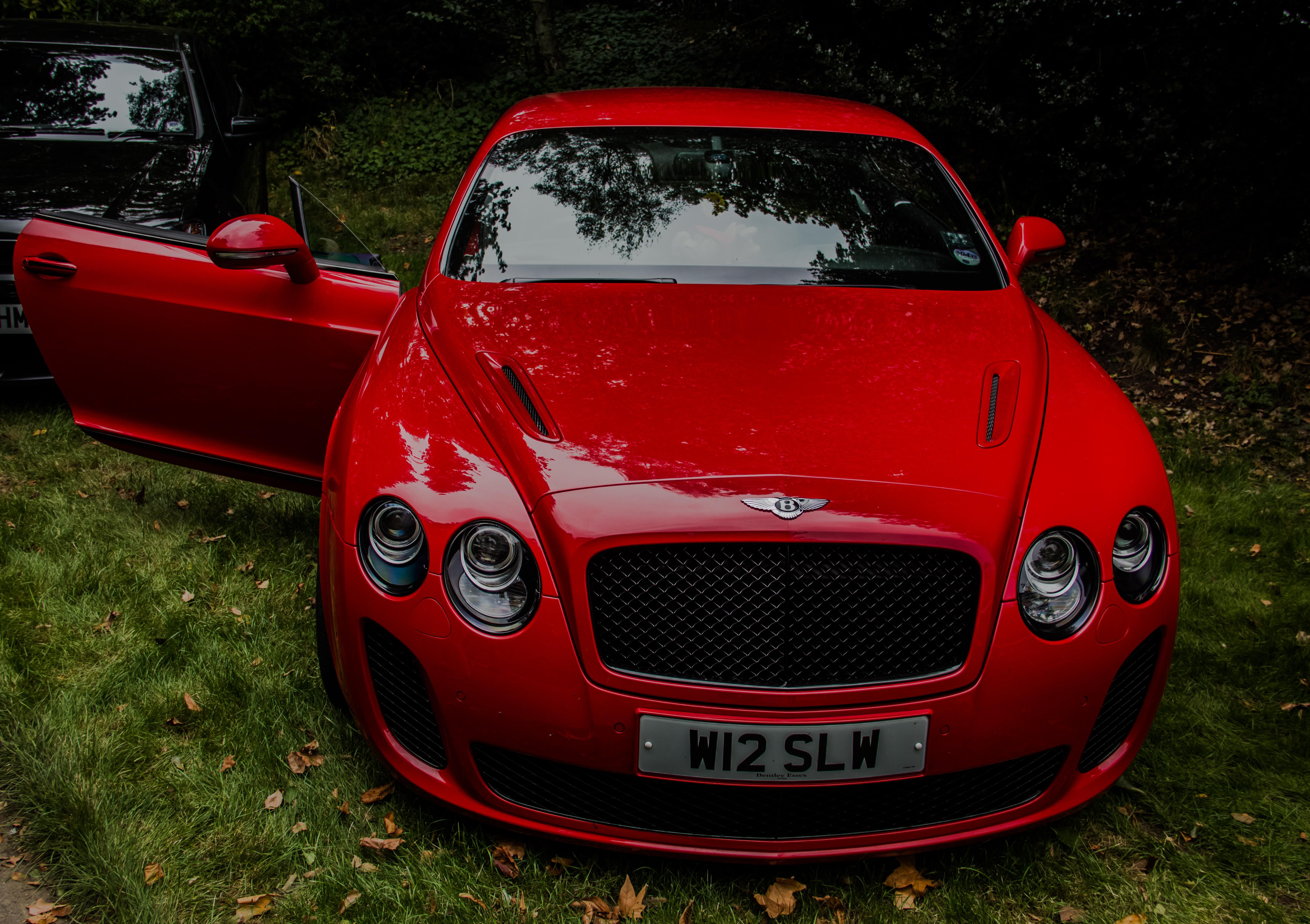 Download wallpaper 4879x3441 bentley continental gt, red, front view