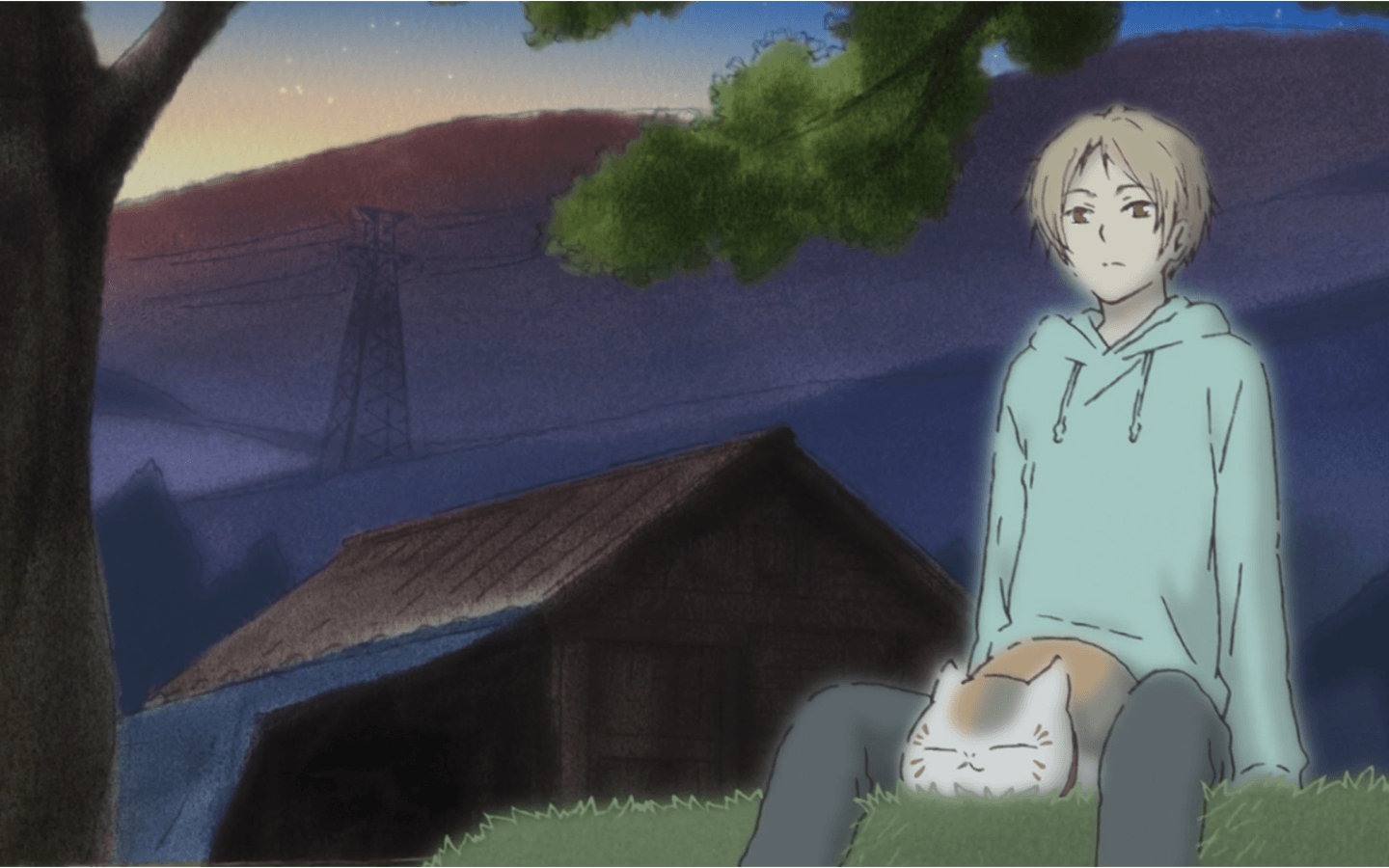 Thought I'd share some wallpaper I made from the Natsume Yuujinchou