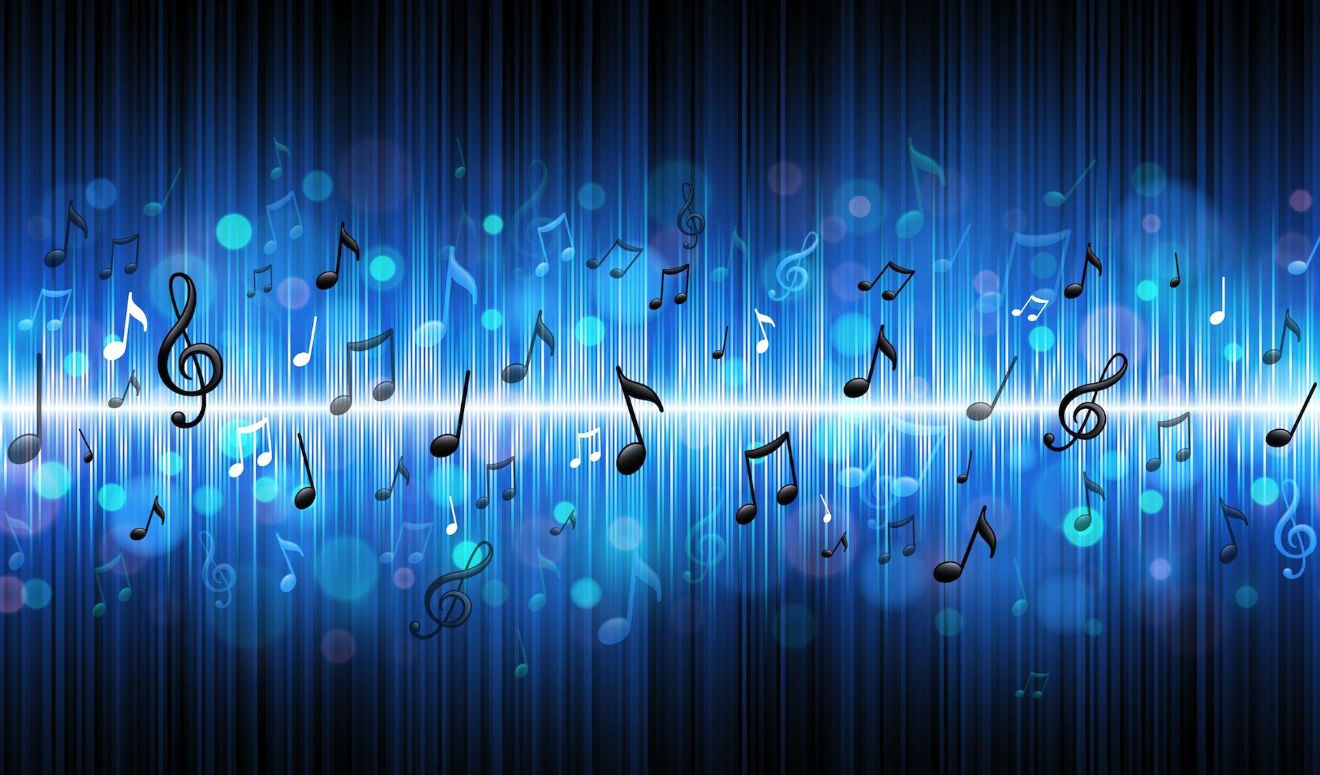 Blue Music Notes Widescreen Wallpaper. Crazy_Music