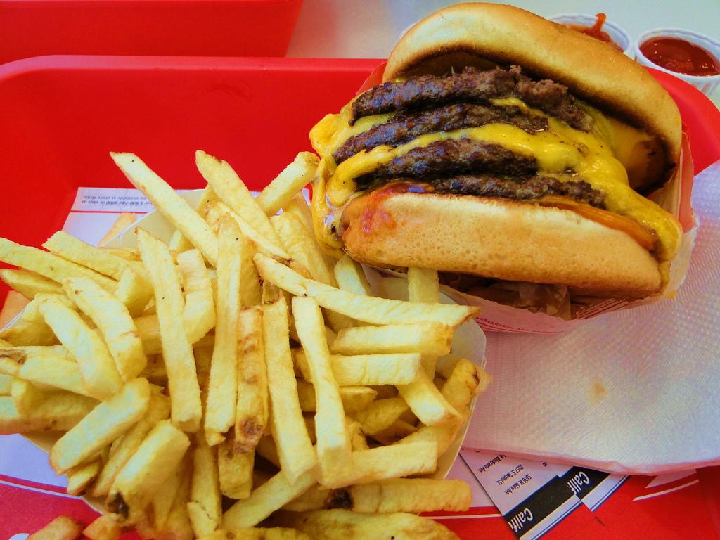 In N Out Burger, 4X4 Cheeseburger And Fries