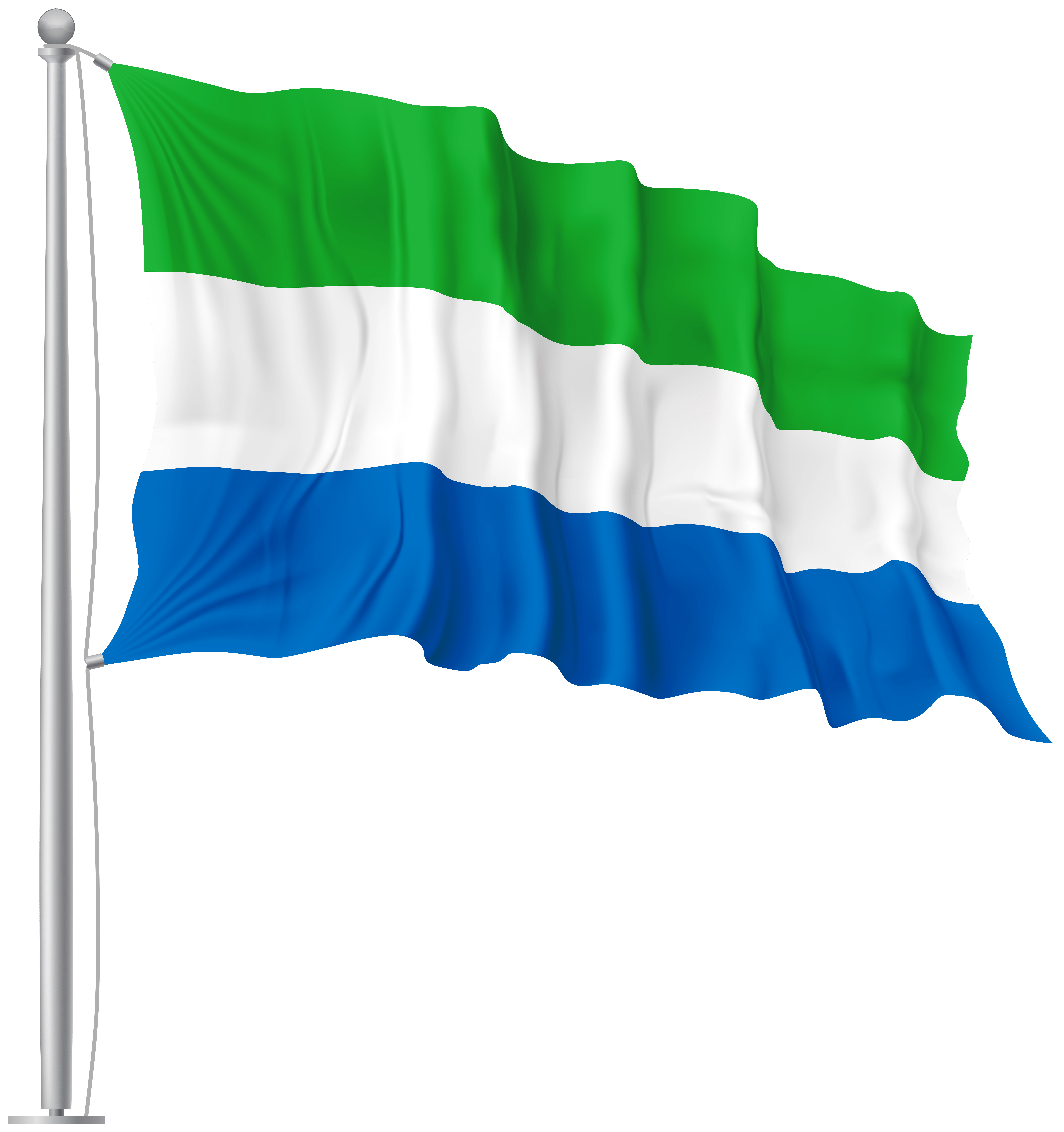 Sierra Leone Waving Flag PNG Image