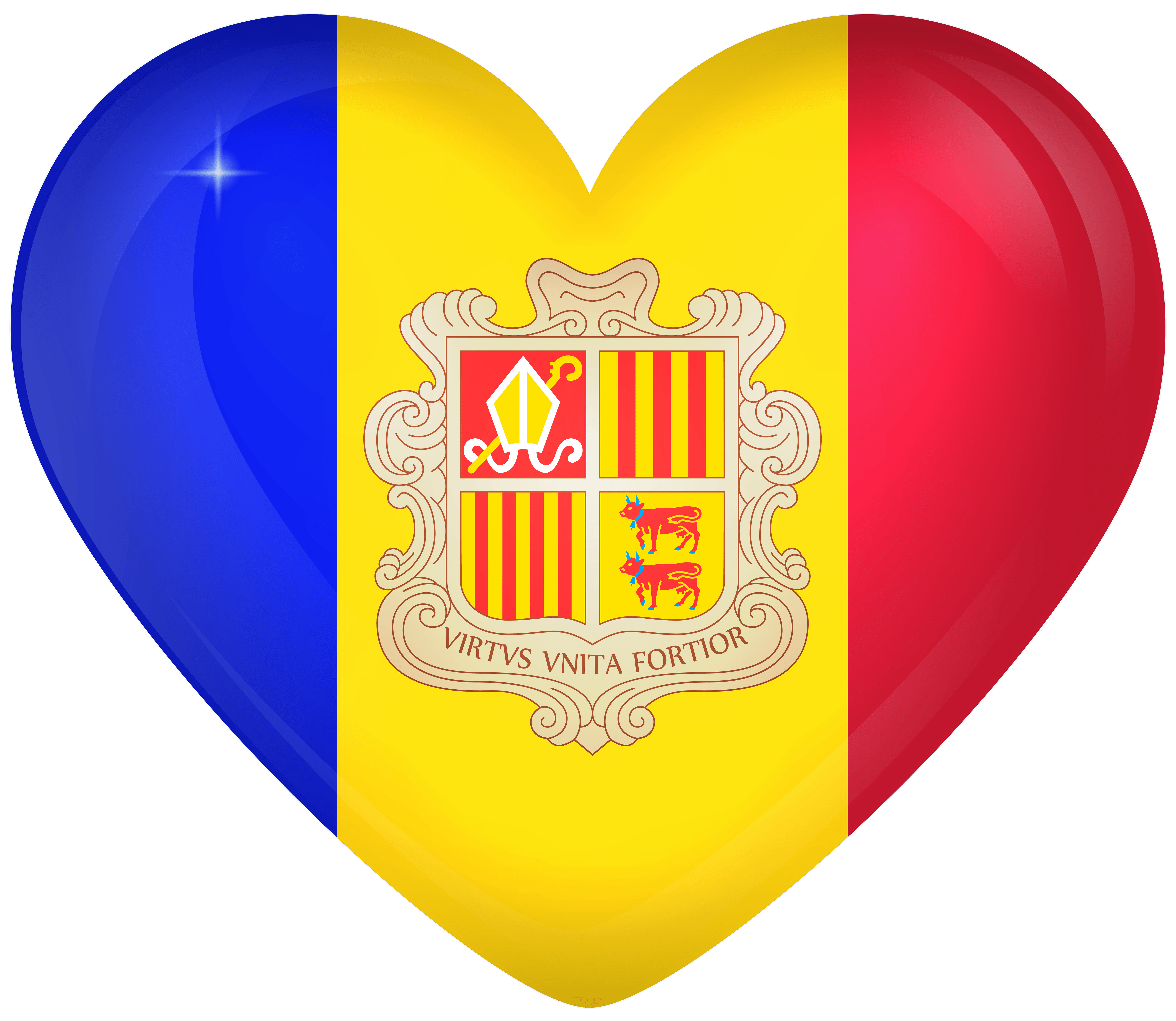 Andorra Large Heart Flag Quality