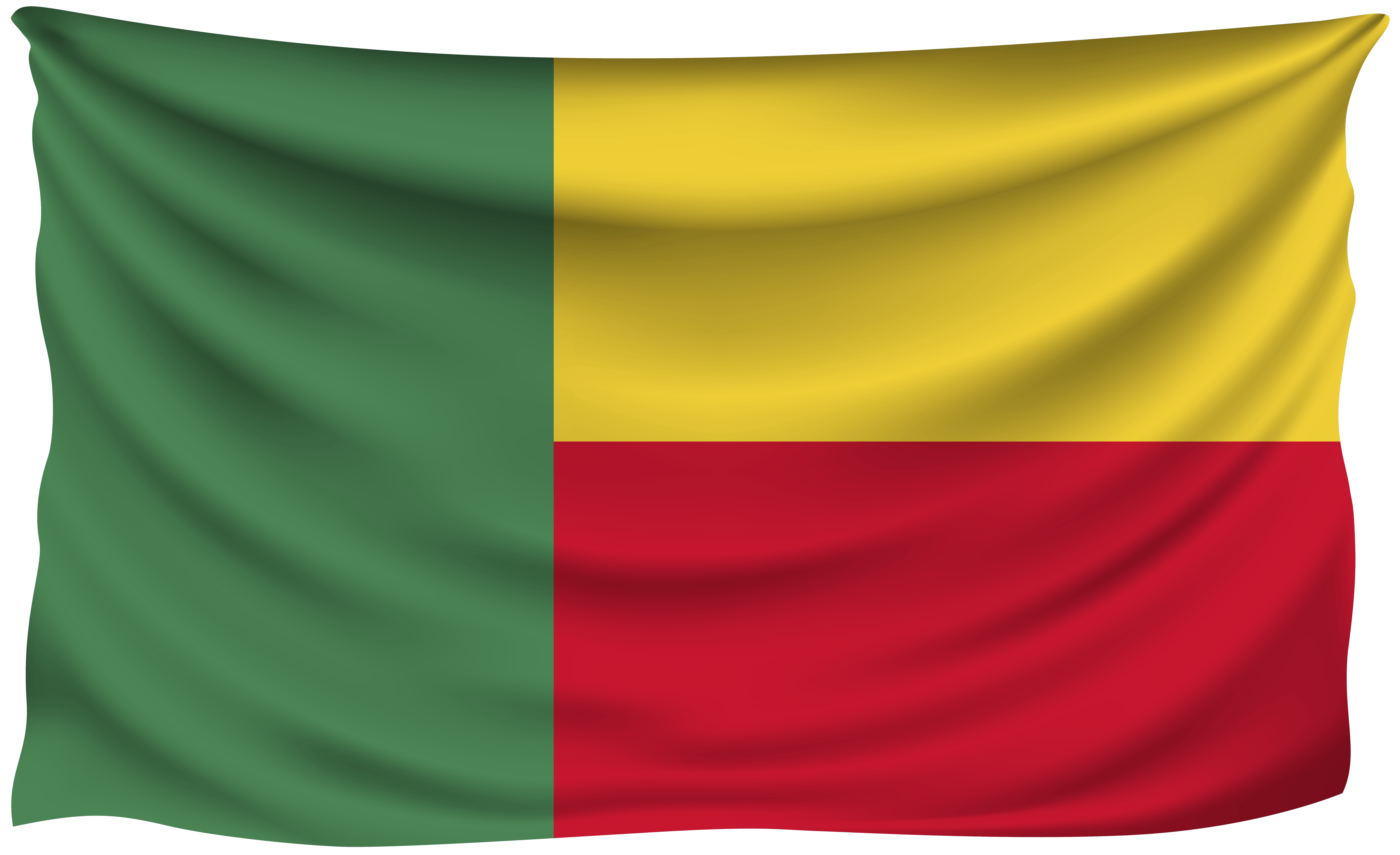 Benin Wrinkled Flag Quality Image