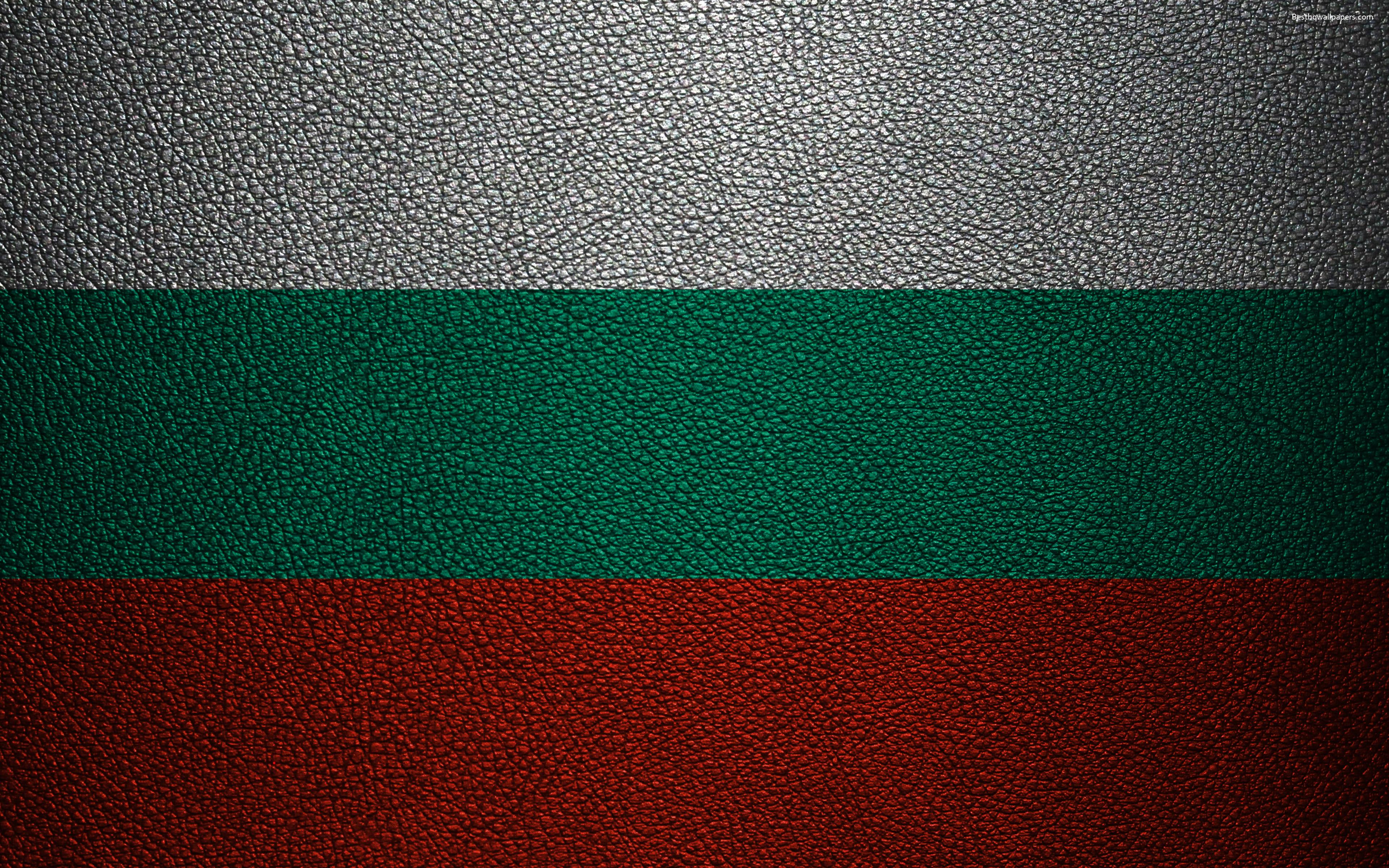 Download wallpaper Flag of Bulgaria, 4k, leather texture, Bulgarian