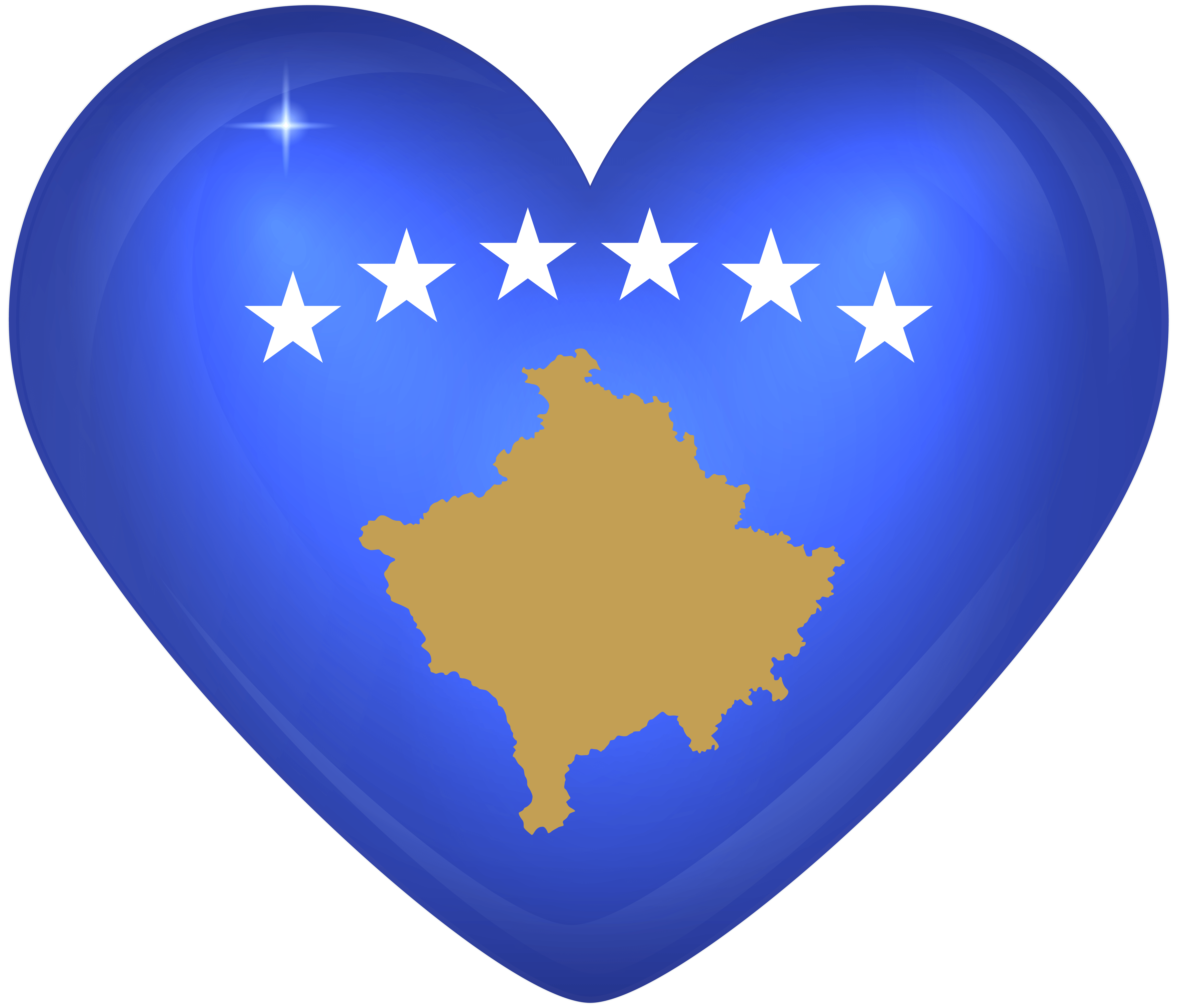 Kosovo Large Heart Flag Quality