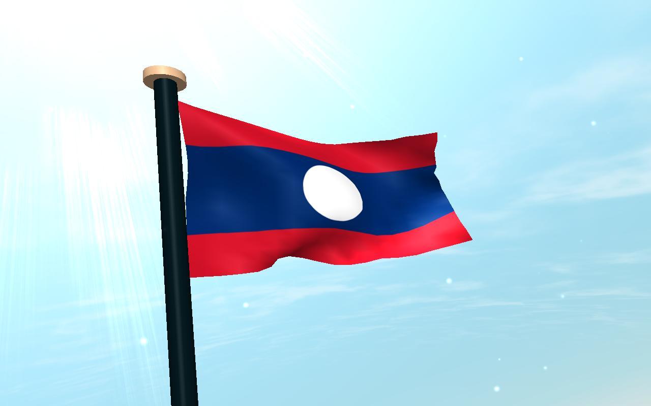 Laos Flag 3D Free Wallpaper for Android