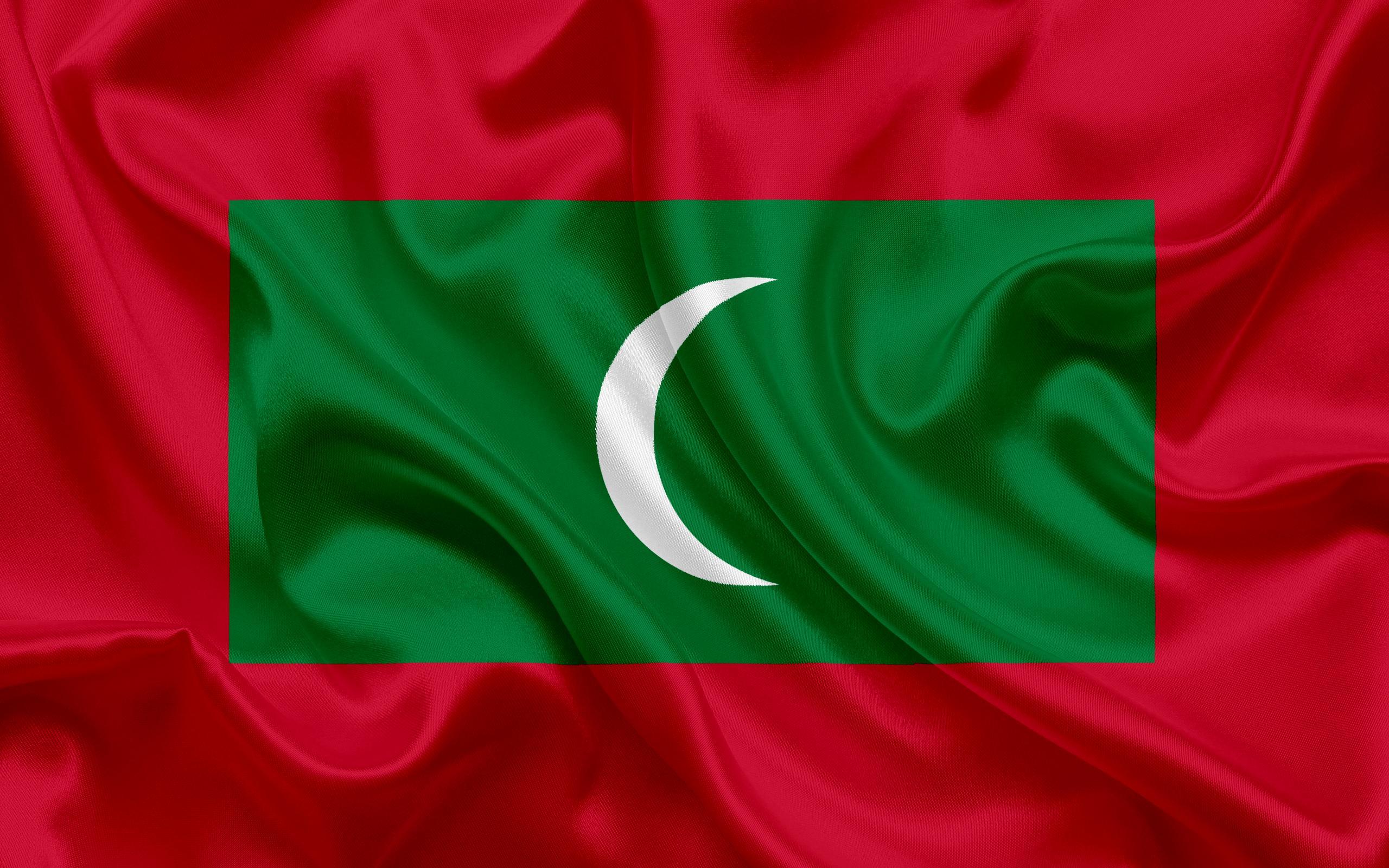 Download wallpaper flag of Maldives, South Asia, Maldives, national