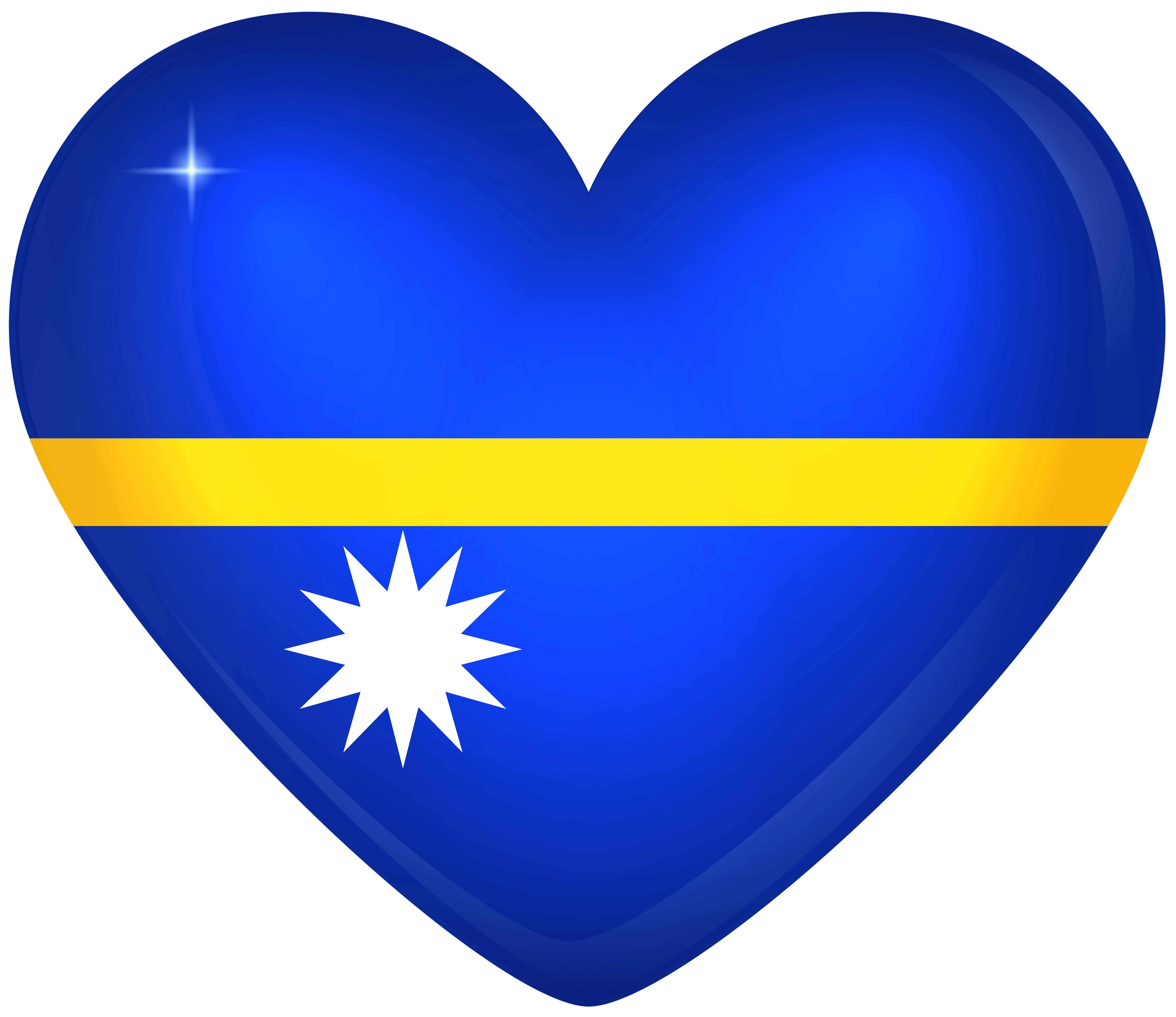 Nauru Large Heart Flag Quality Image