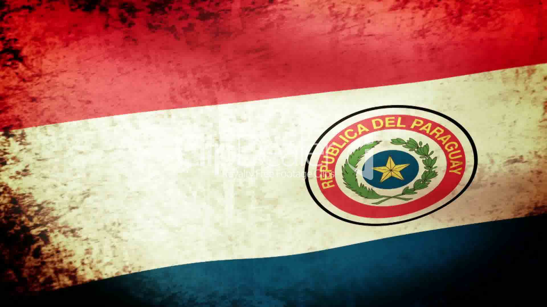 Paraguay Flag Waving, Grunge Look: Royalty Free Video And Stock Footage