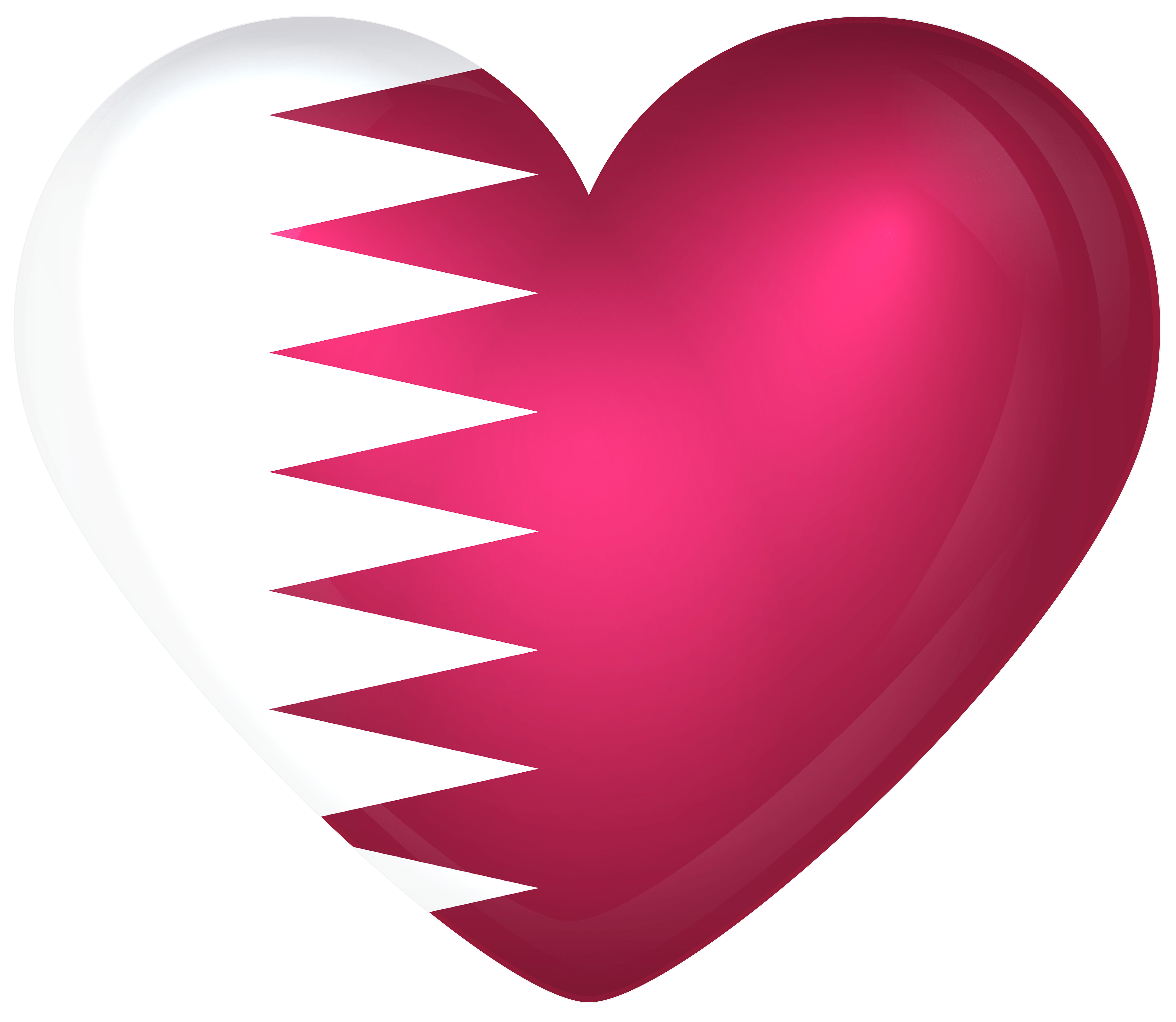 Qatar Large Heart Flag Quality Image