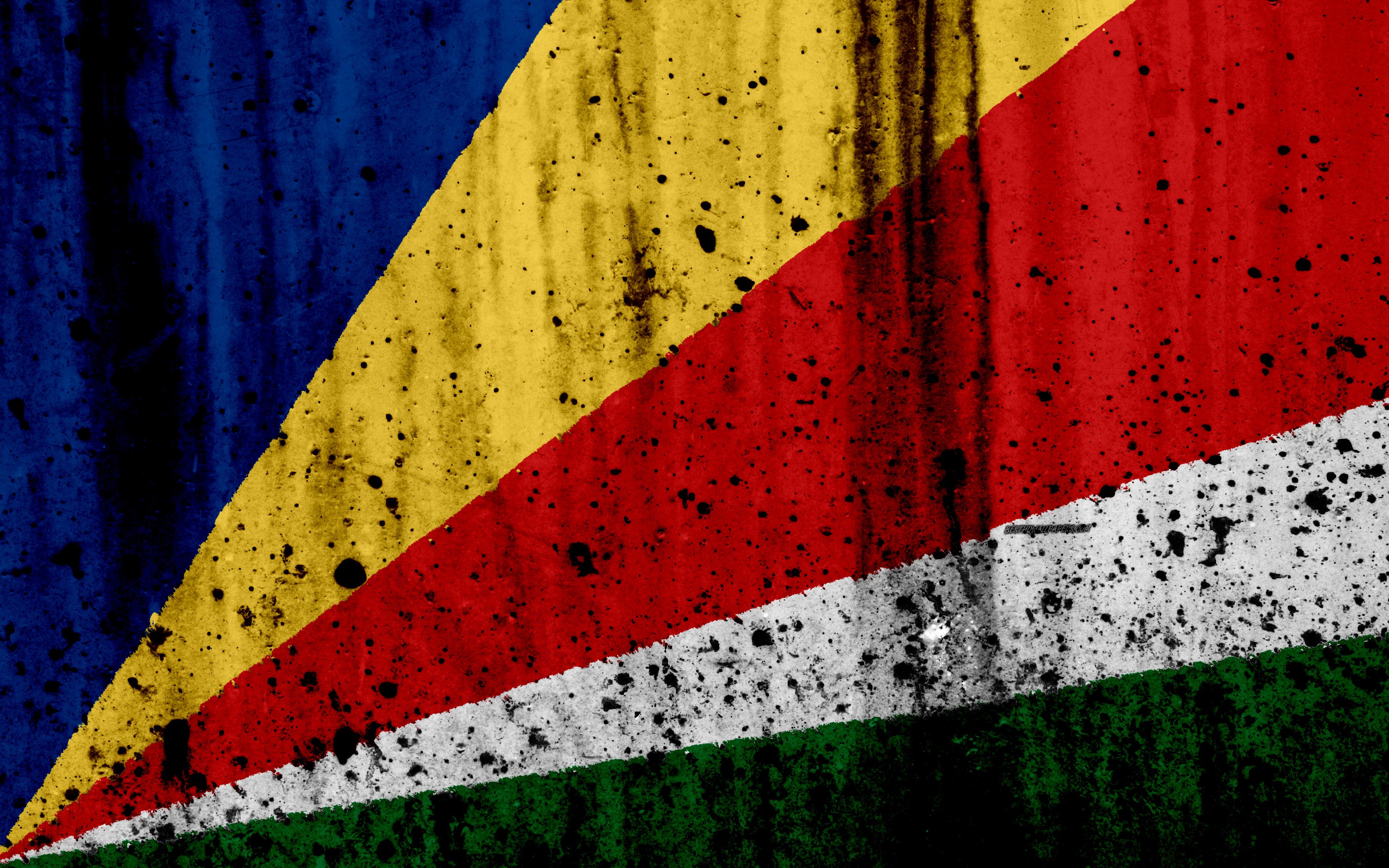 Download wallpaper Seychelles flag, 4k, grunge, flag of Seychelles