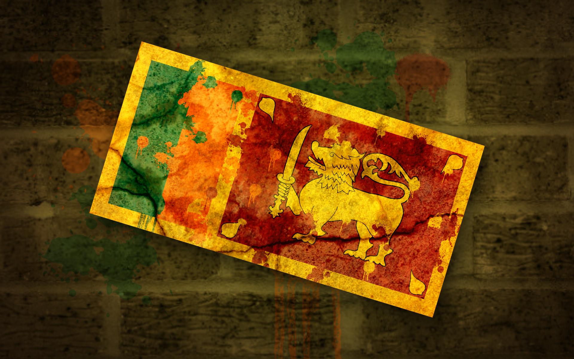 I made a grungy Sri Lankan flag wallpaper! [1920 x 1200]