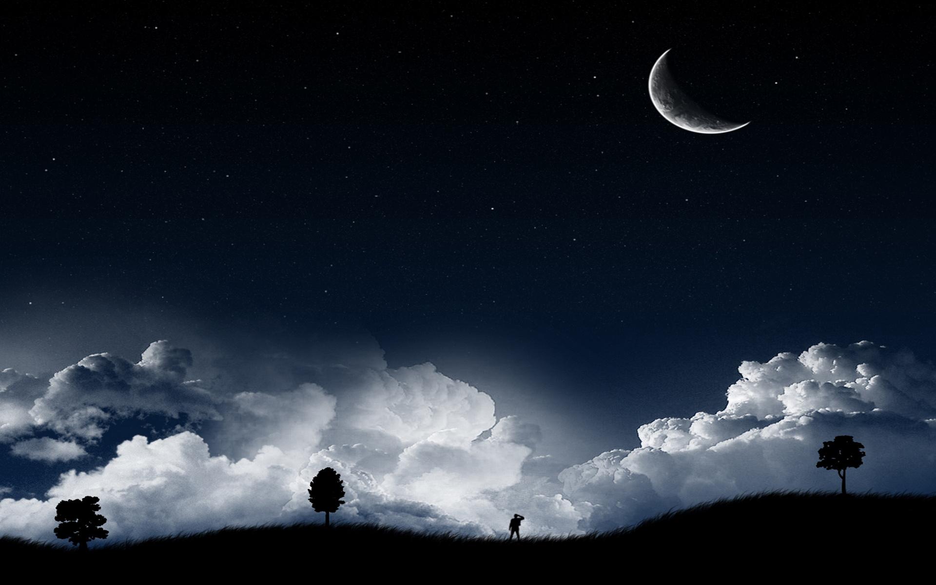 Wallpaper.wiki Crescent Moon Background Widescreen PIC WPB0011612