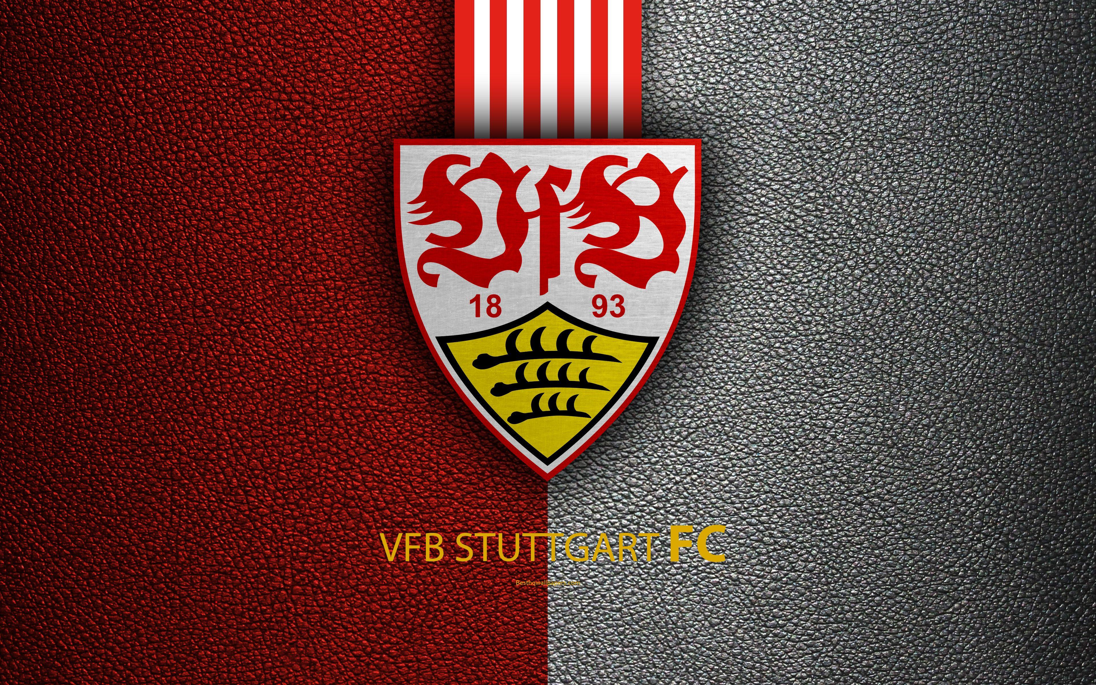 VfB Stuttgart FC, 4K, German football club, Bundesliga, leather