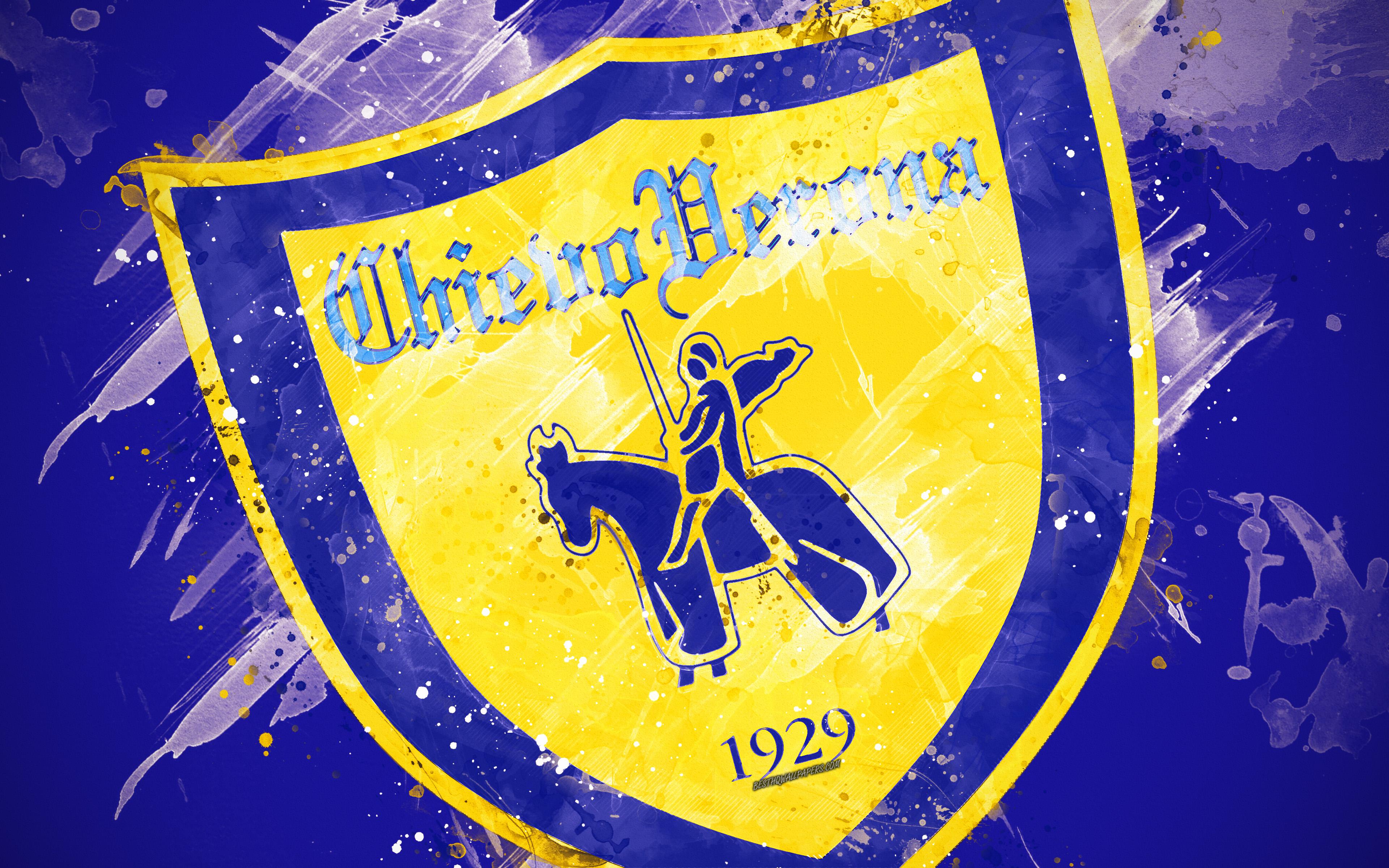 Download wallpaper AC Chievo Verona, 4k, paint art, creative