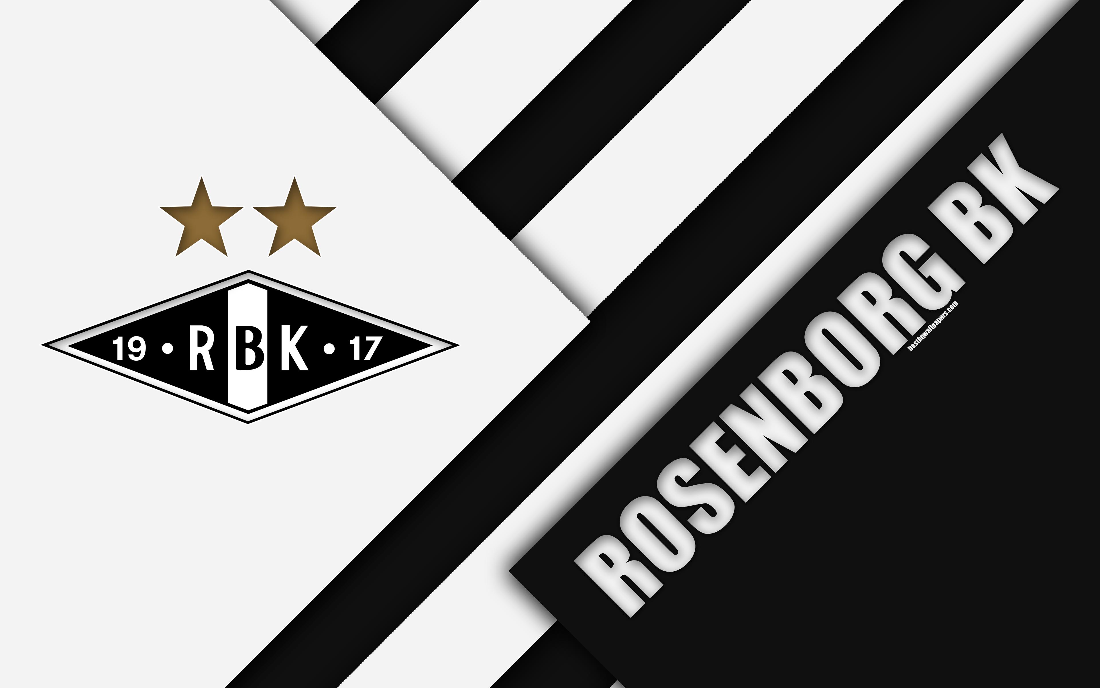 Download wallpaper Rosenborg BK, 4k, logo, material design
