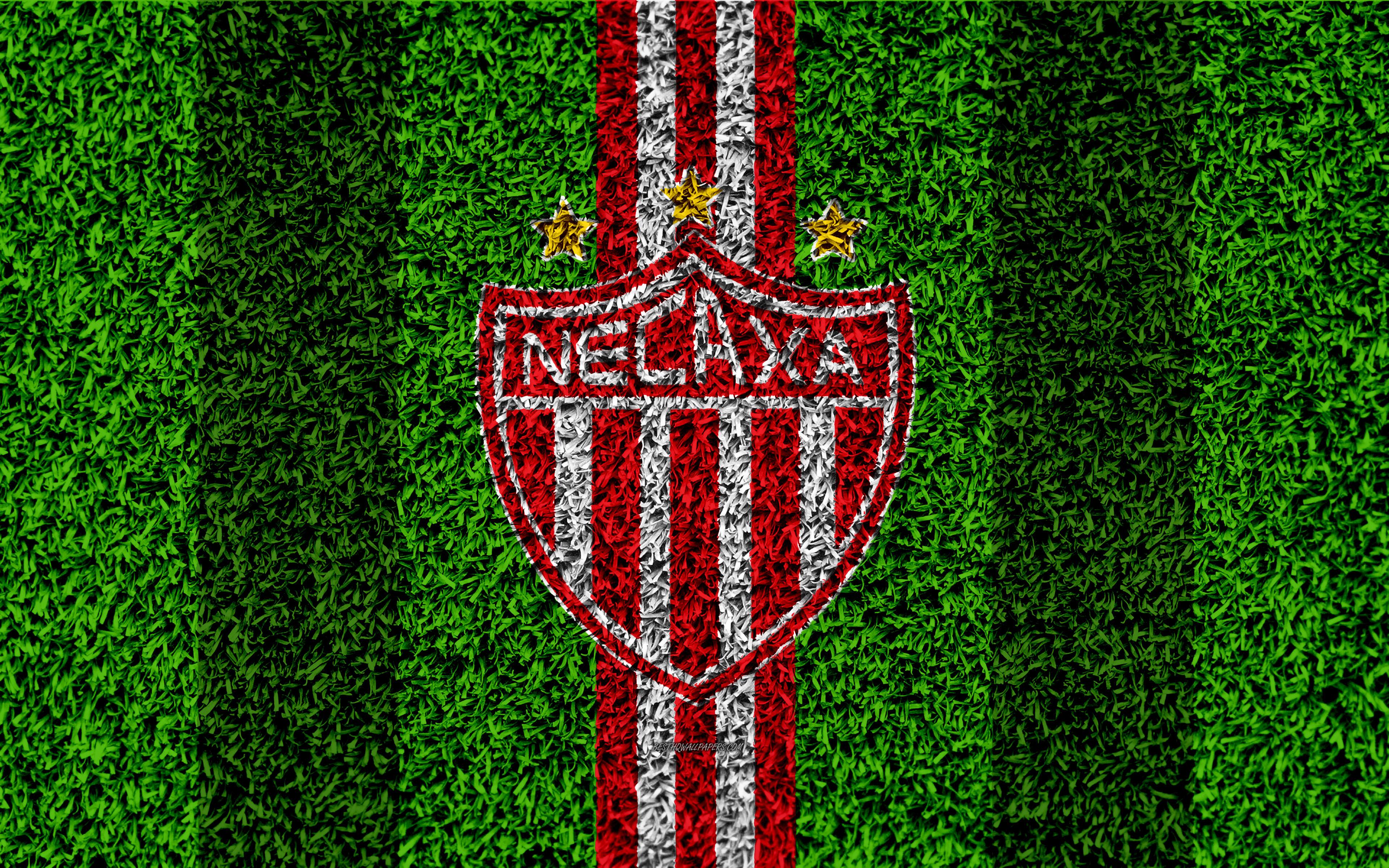Download wallpaper Club Necaxa, 4k, football lawn, logo, Mexican
