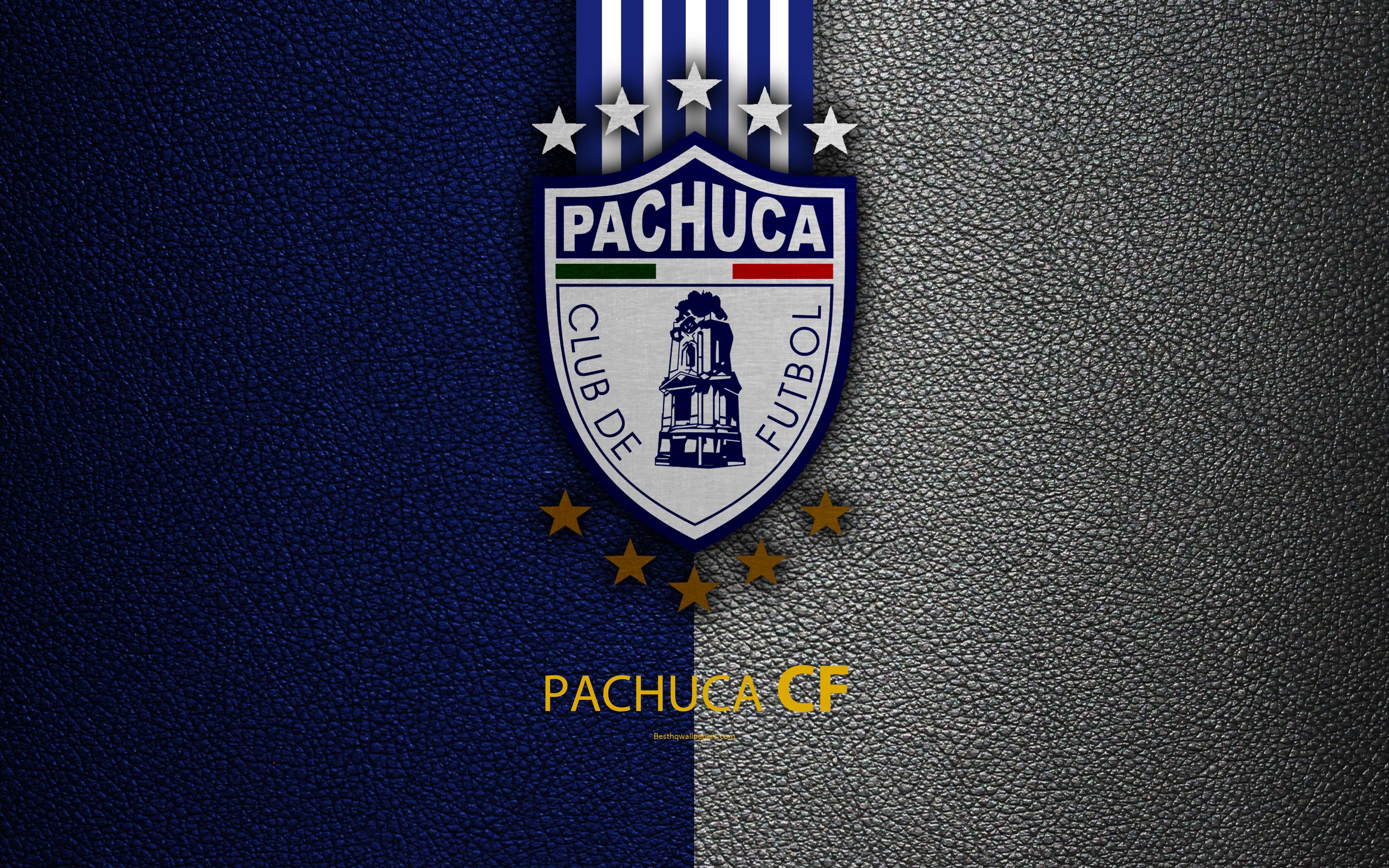 Download wallpaper CF Pachuca, 4k, leather texture, logo, Mexican