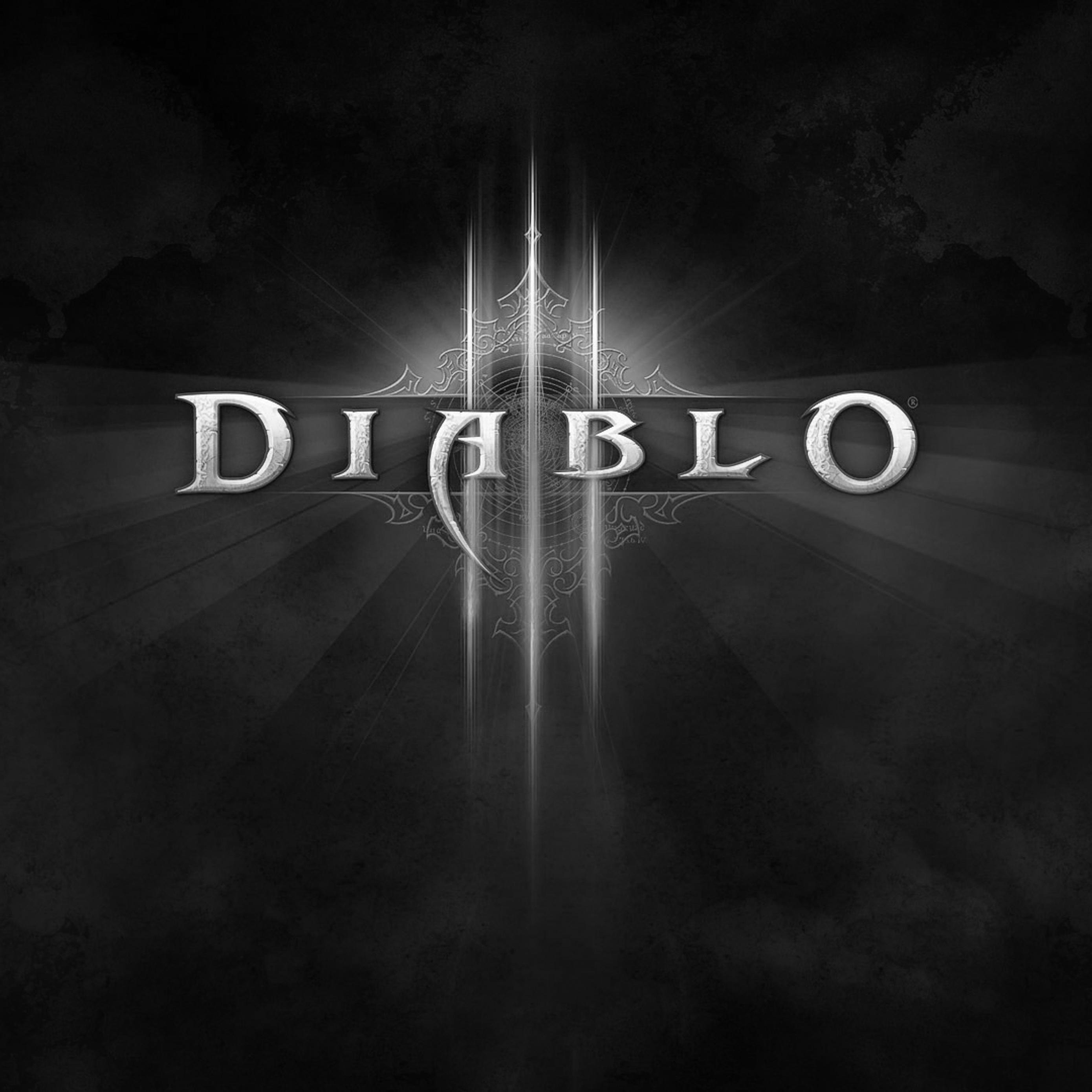 Download Diablo, Name, Black And White Apple iPad Air wallpaper