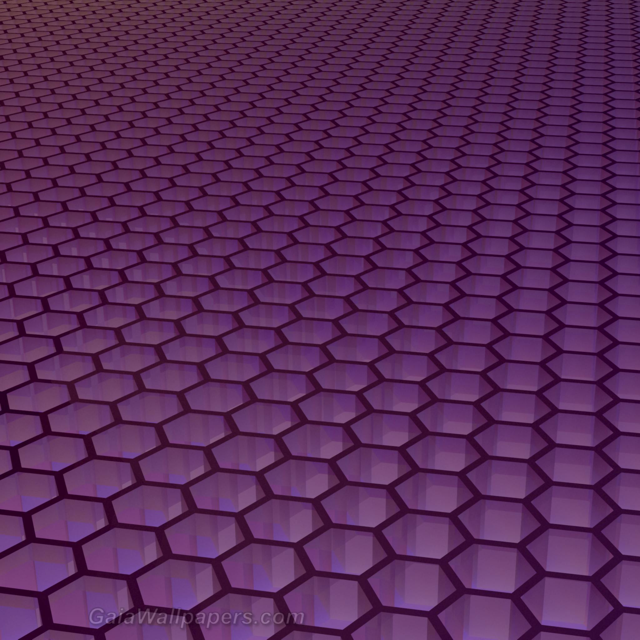Infinite purple hexagonal grid wallpaper 2048x2048 Desktop