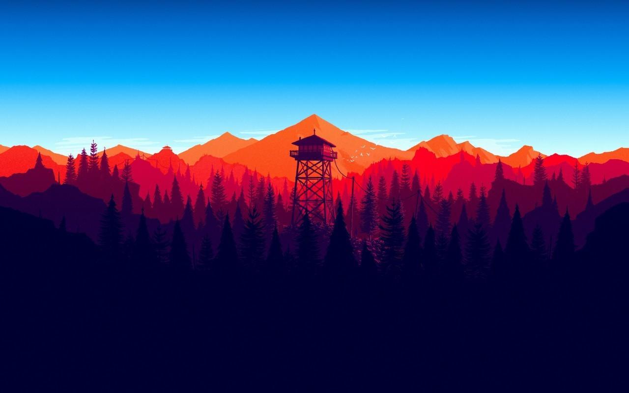 Download 1280x800 Firewatch, Forest, Landscape, In Game