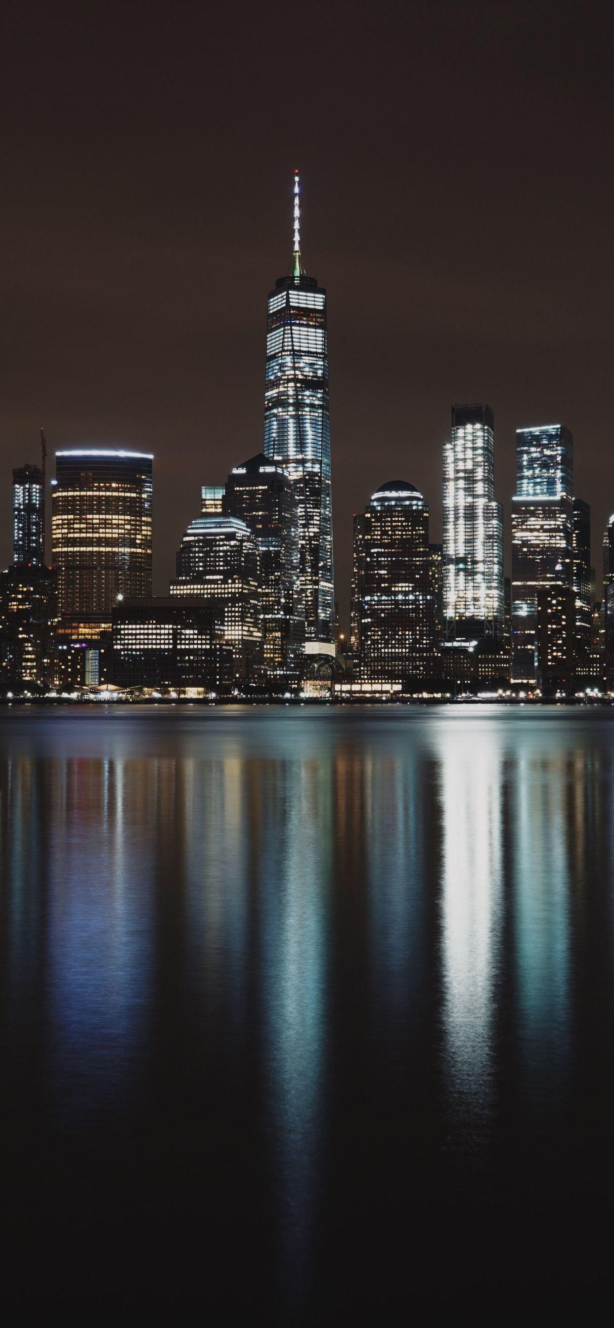 New York City Night iPhone XS MAX HD 4k Wallpaper, Image