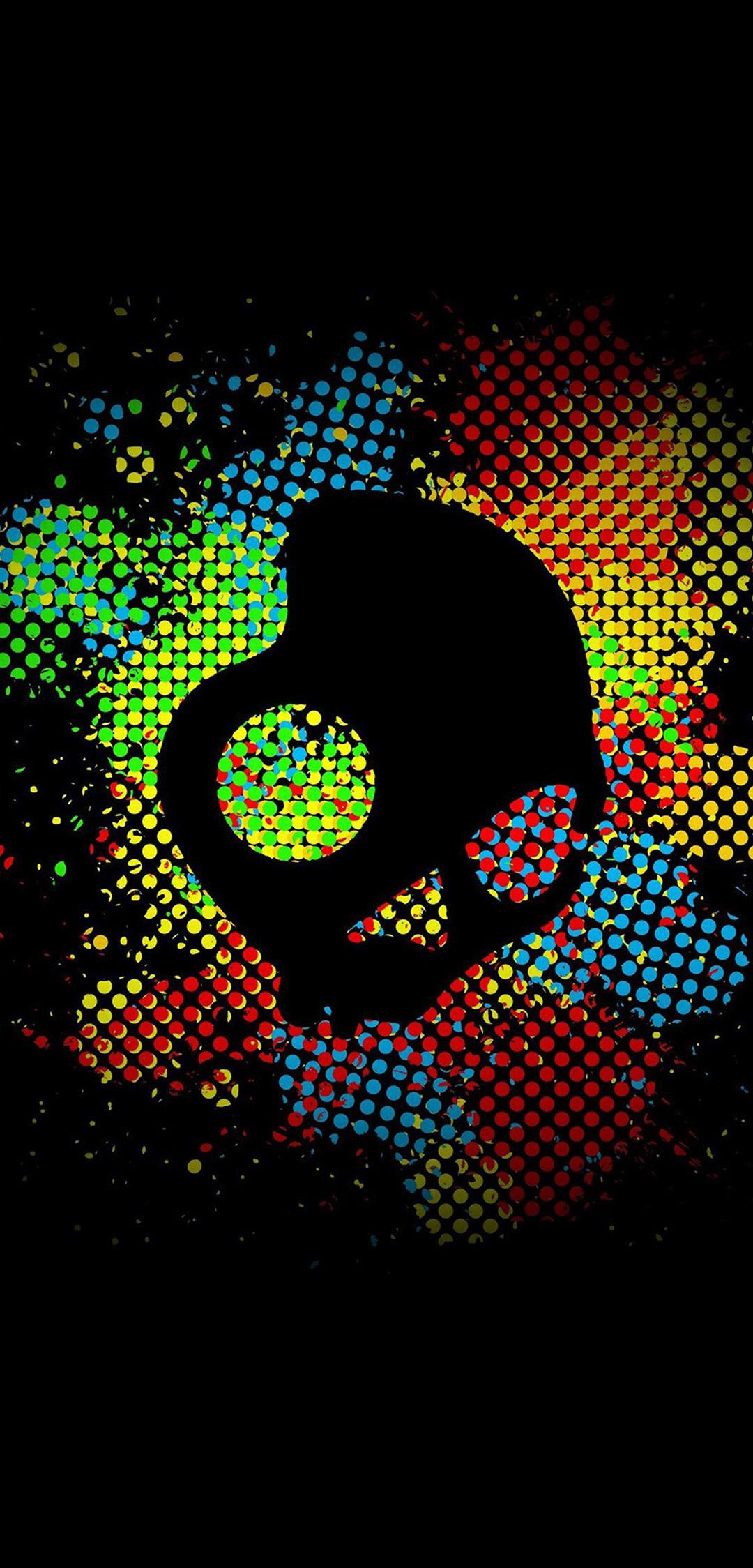skull candy logo dark art illust Wallpaper 1080 x 2284 HD
