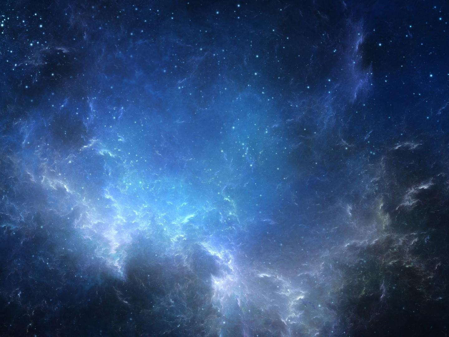 Download 1440x1080 Blue Nebula, Galaxy, Stars, Universe Wallpaper