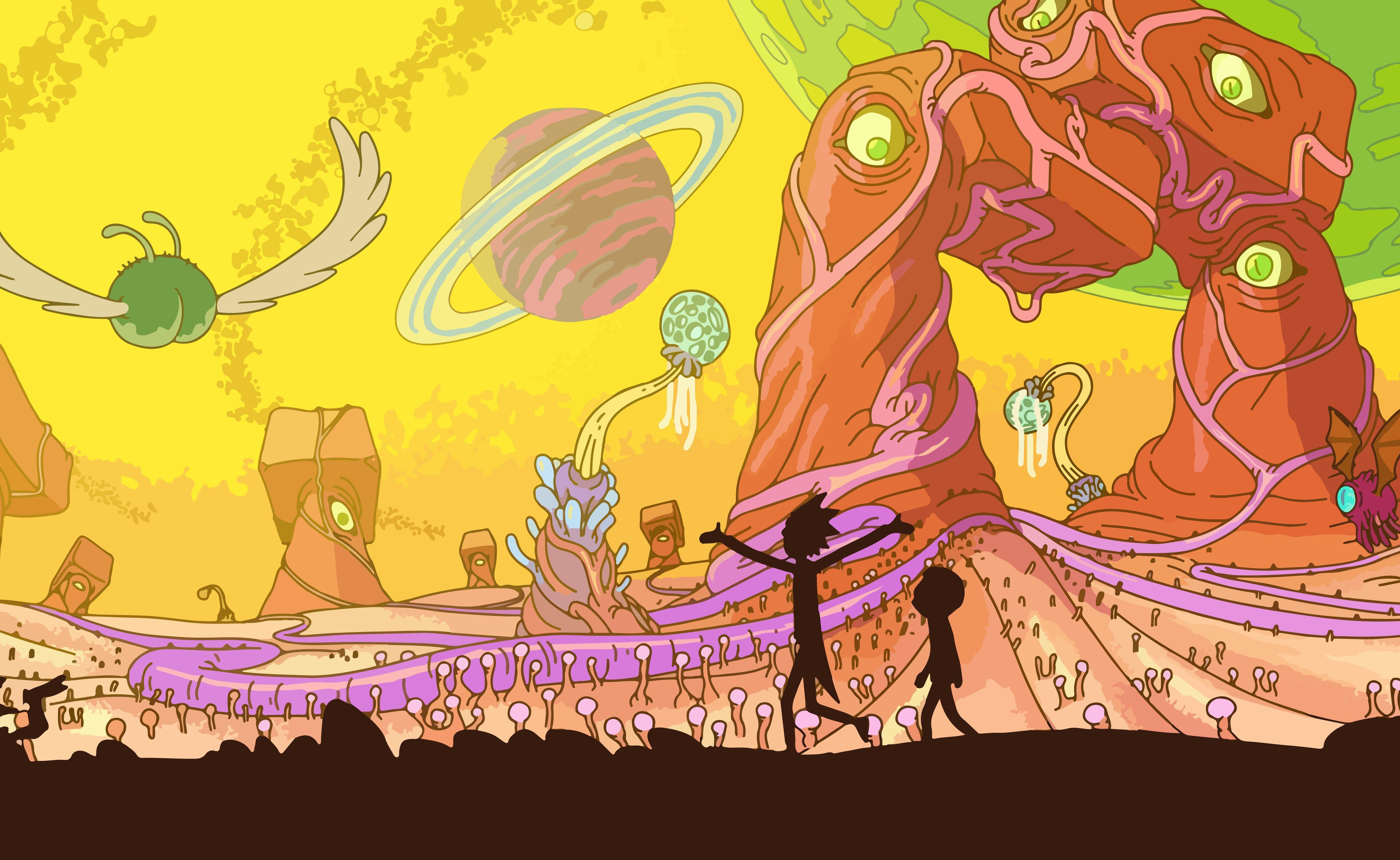 Rick And Morty, Adult Swim, Space, Animation, Planet Wallpaper HD