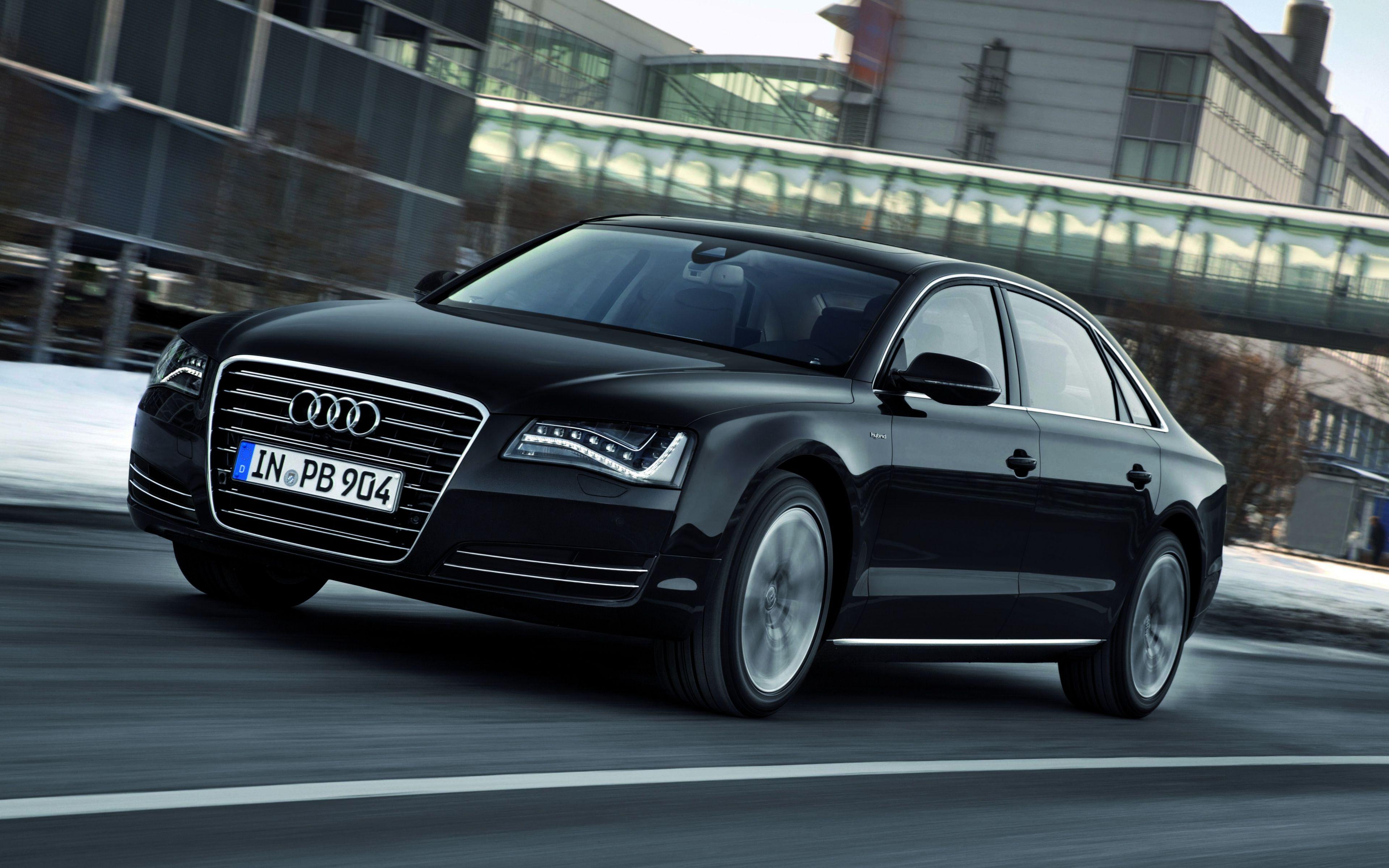 HD Background Audi A8 Black Side Front View Car Luxury Wallpaper