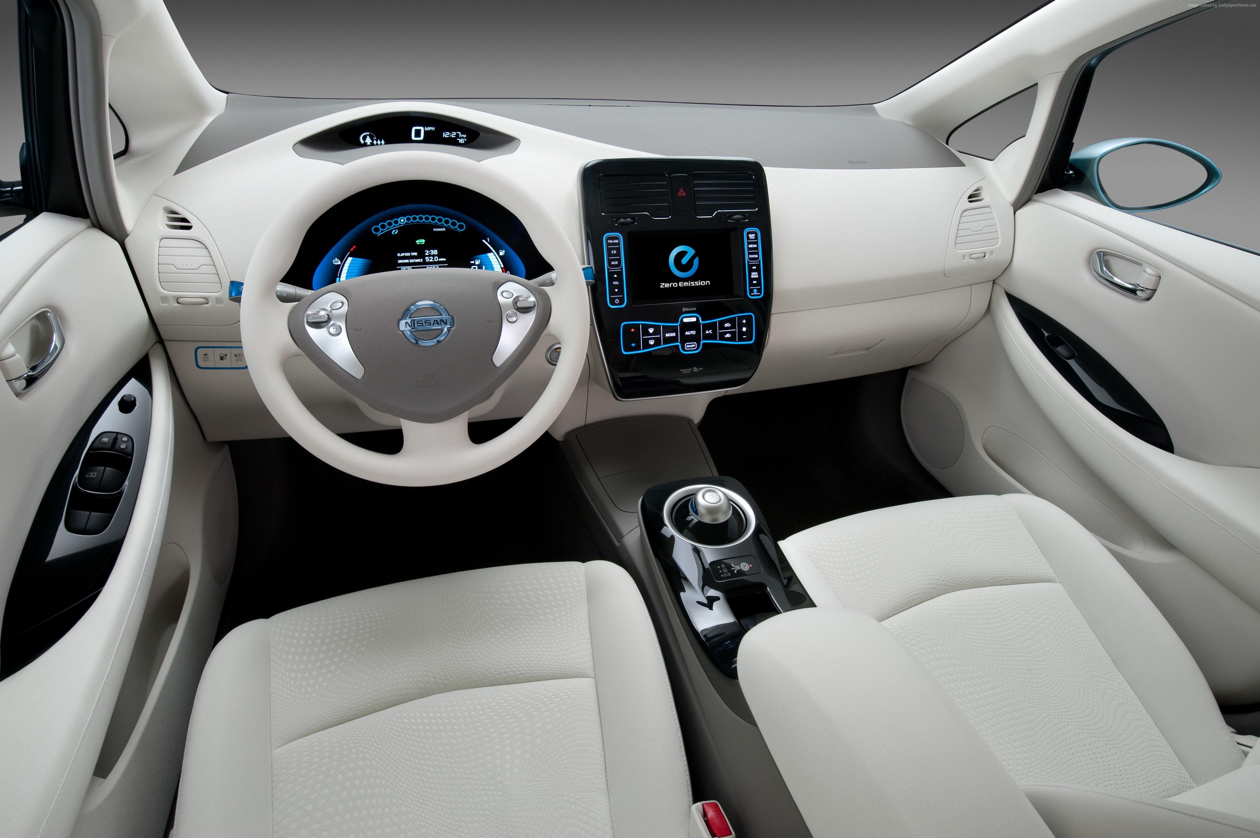 Wallpaper Nissan LEAF, electric cars, Nissan, interior, city cars
