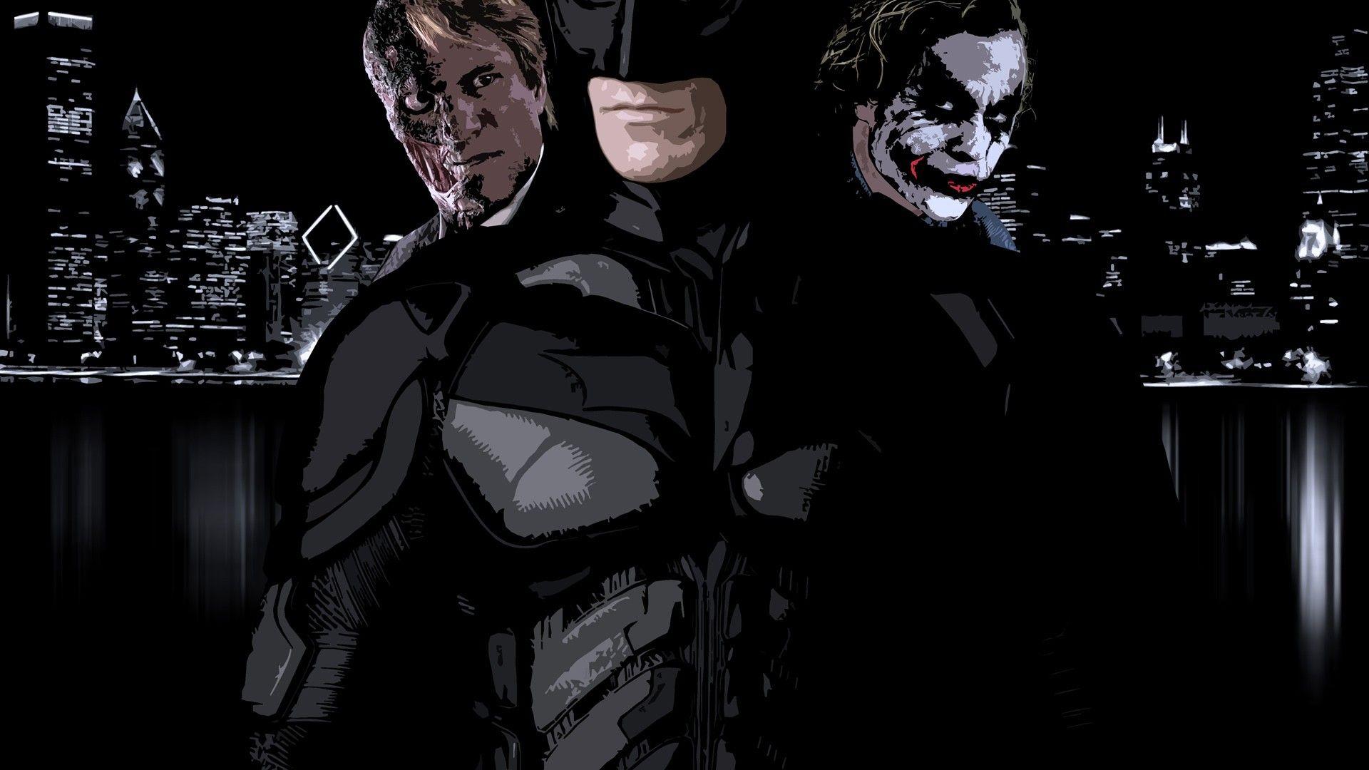Harvey Dent, The Joker and Batman Dark Knight wallpaper
