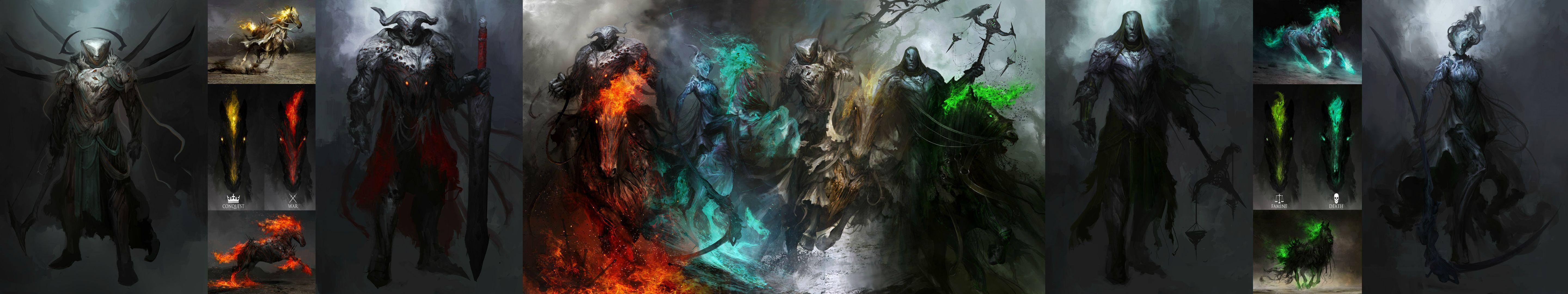 Horsemen of the Apocalypse [5760x1080]. wallpaper