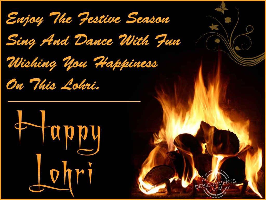 Happy Lohri Wishes in Punjabi Hindi English HD Wallpaper Card