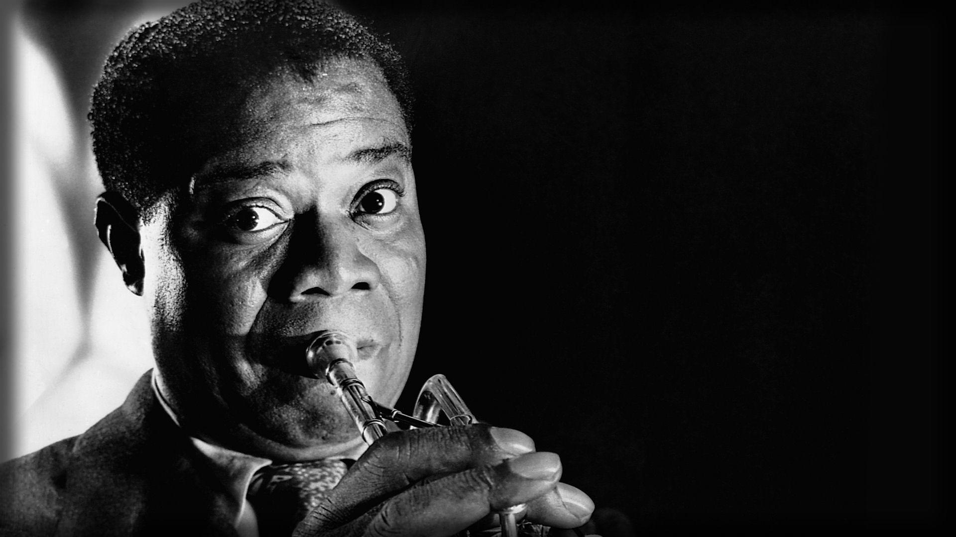 Download Wallpaper 1920x1080 louis armstrong, look, pipe, face
