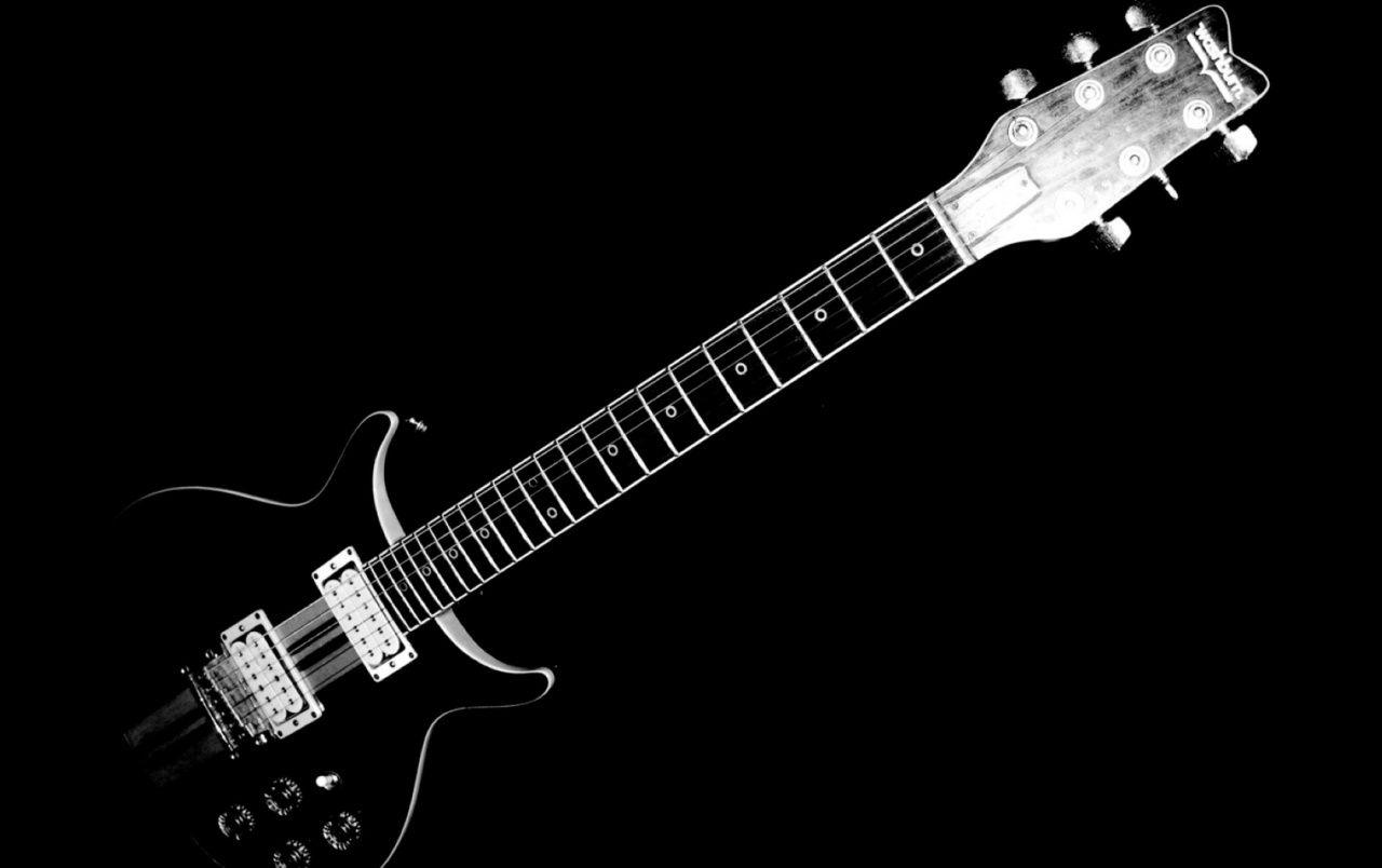 Black and White Electric Guitar wallpaper. Black and White