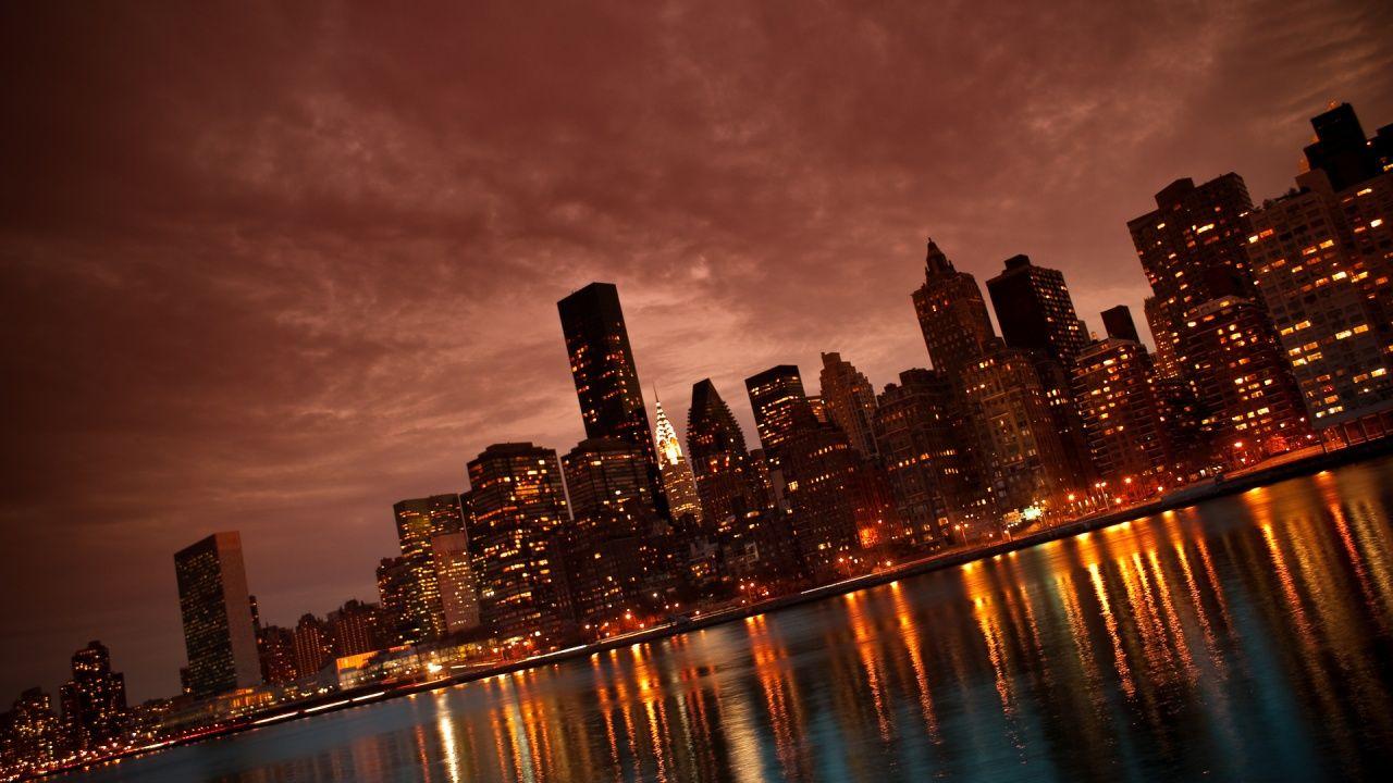 Manhattan NYC Reflections Wallpaper in jpg format for free download