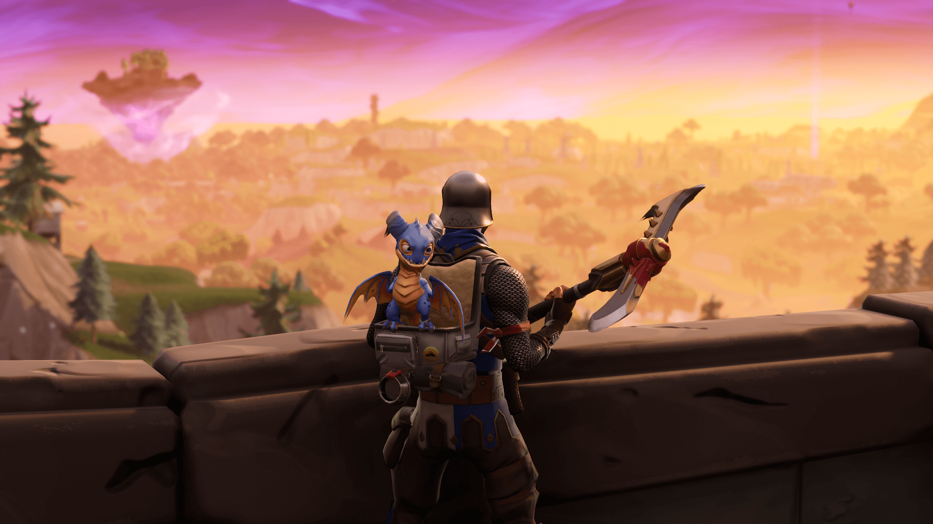 Blue squire and his trusty pet dragon