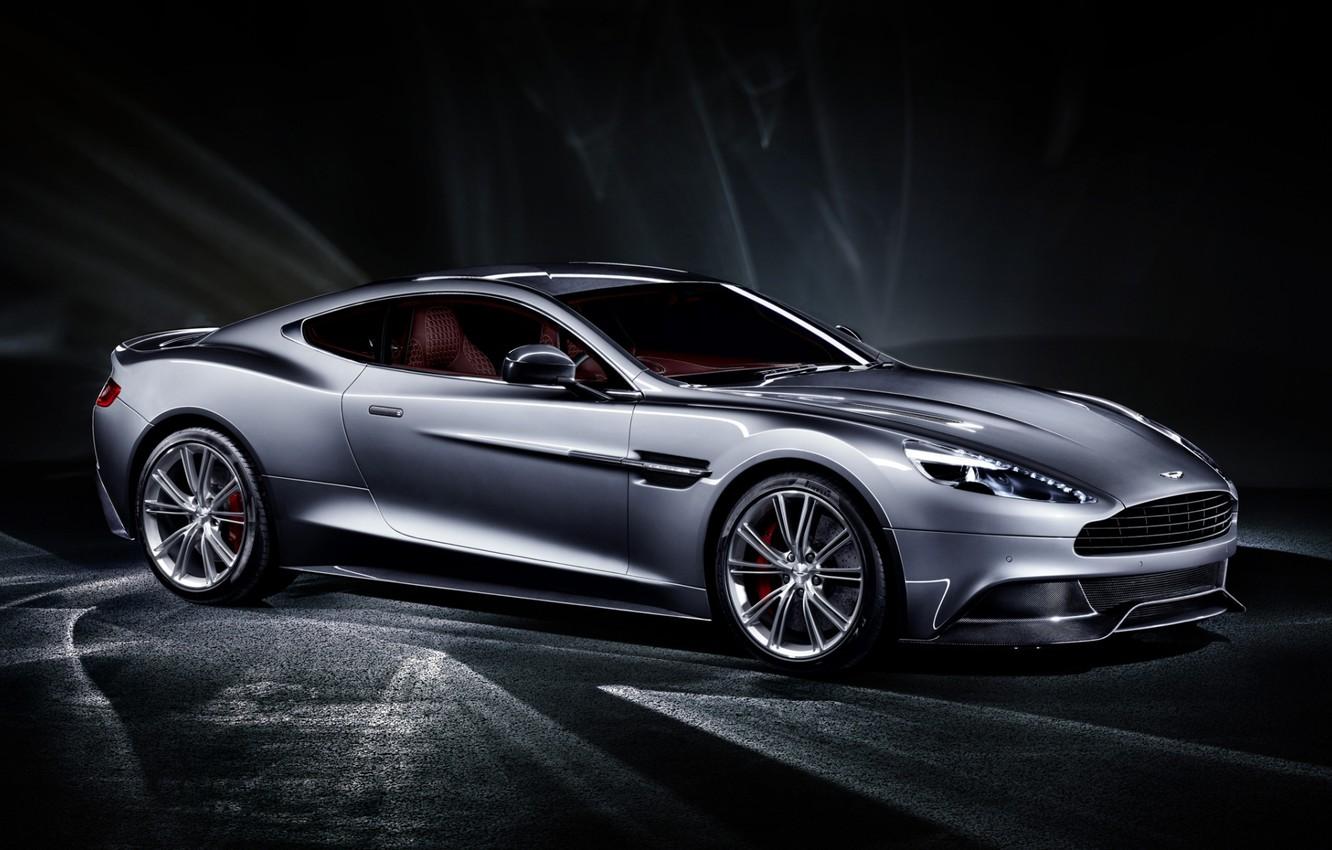 Wallpaper grey, background, Aston Martin, supercar, twilight