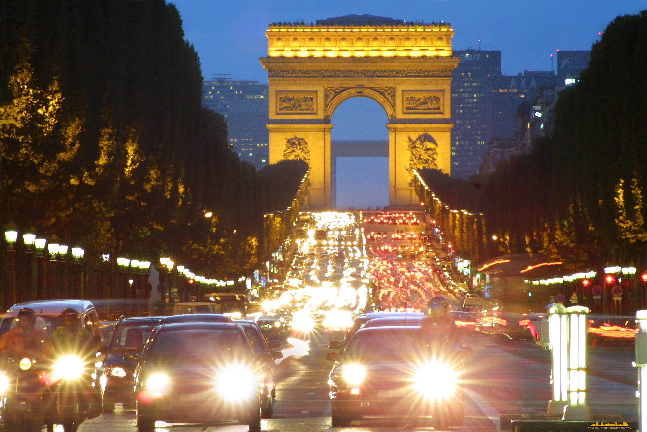 Arc de triomphe champs elysÃ©es paris architecture cars wallpaper