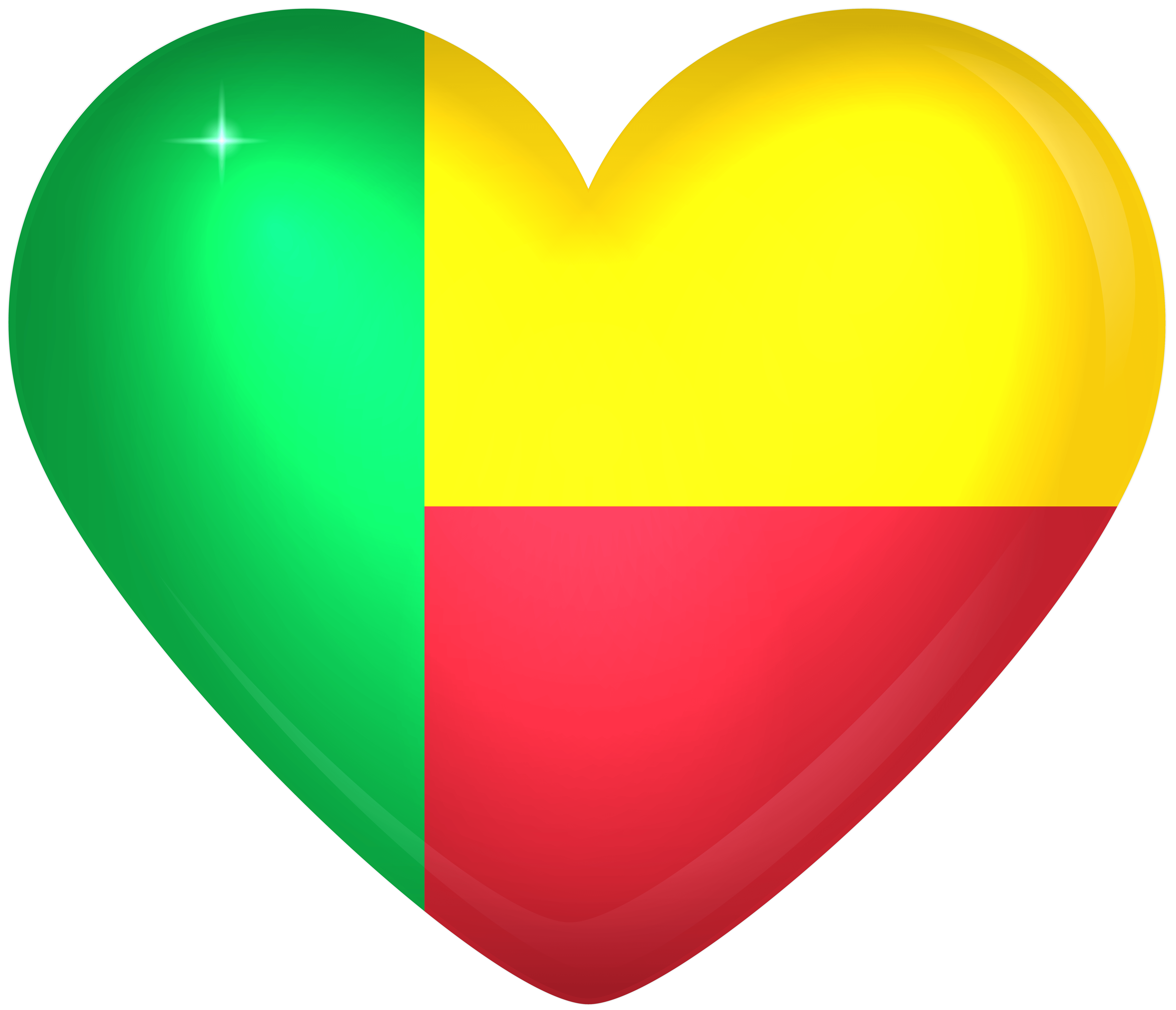Benin Large Heart Flag Quality Image