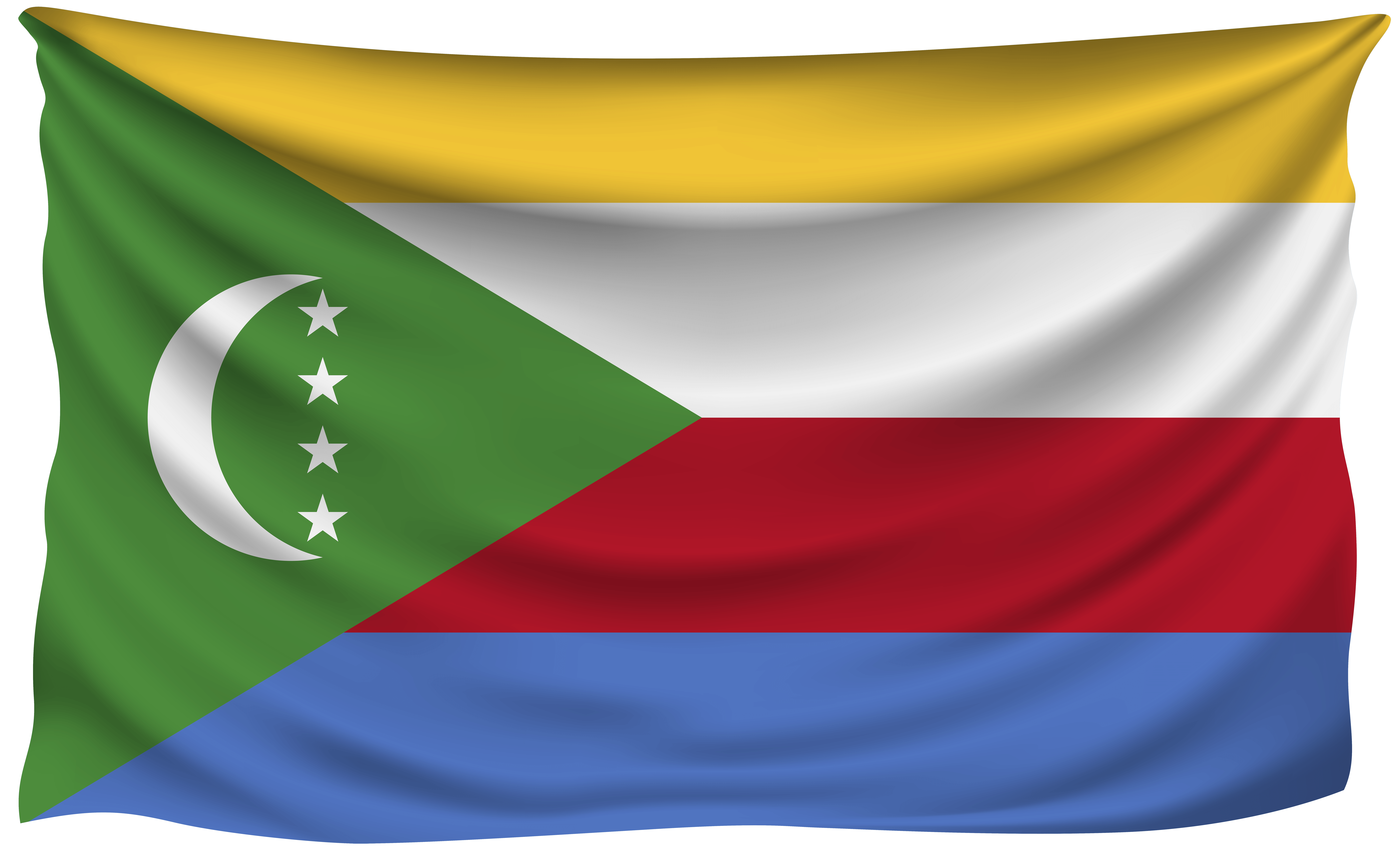 Comoros Wrinkled Flag Quality Image