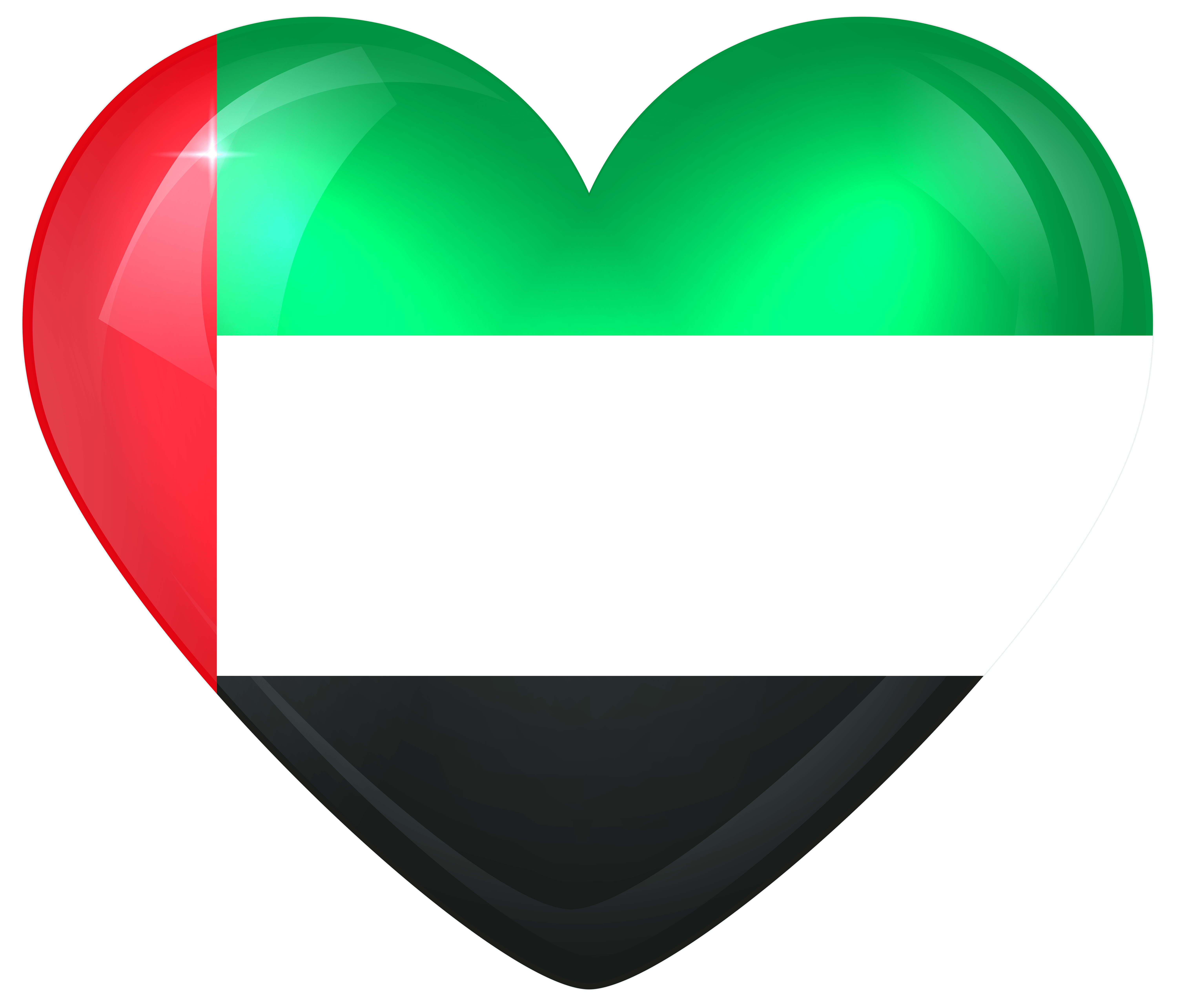 United Arab Emirates Large Heart Flag