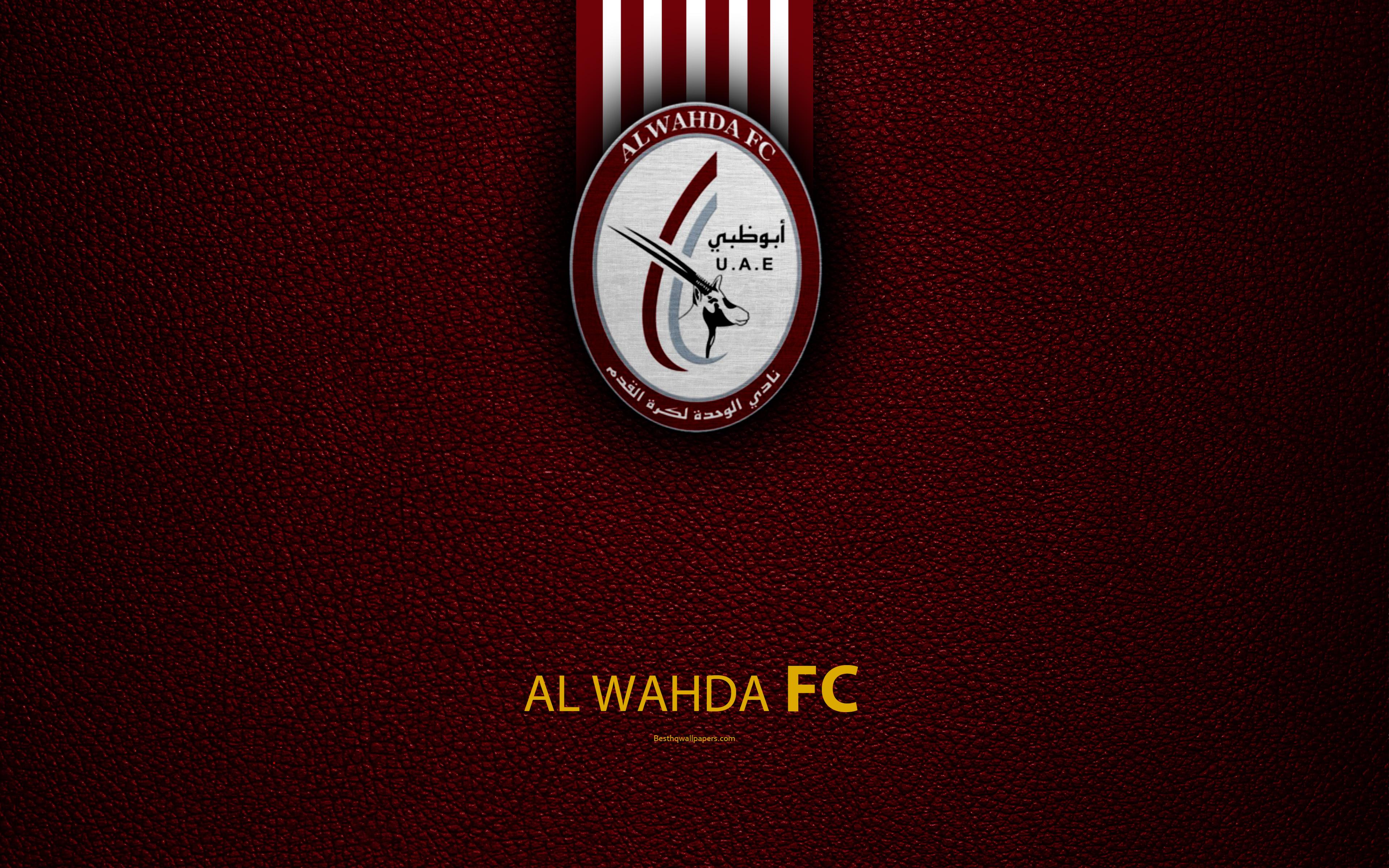 Download wallpaper Al Wahda FC, 4K, logo, football club, leather