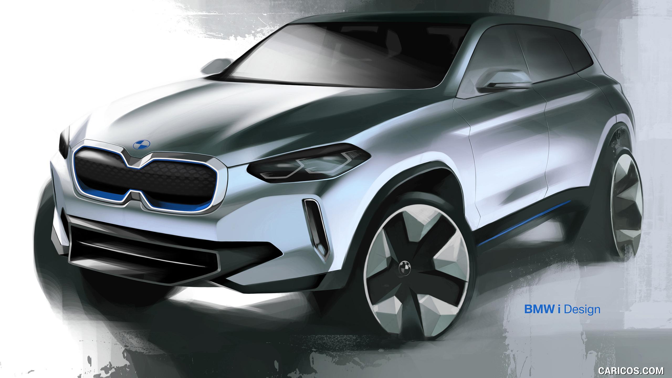 BMW iX3 Concept Sketch. HD Wallpaper