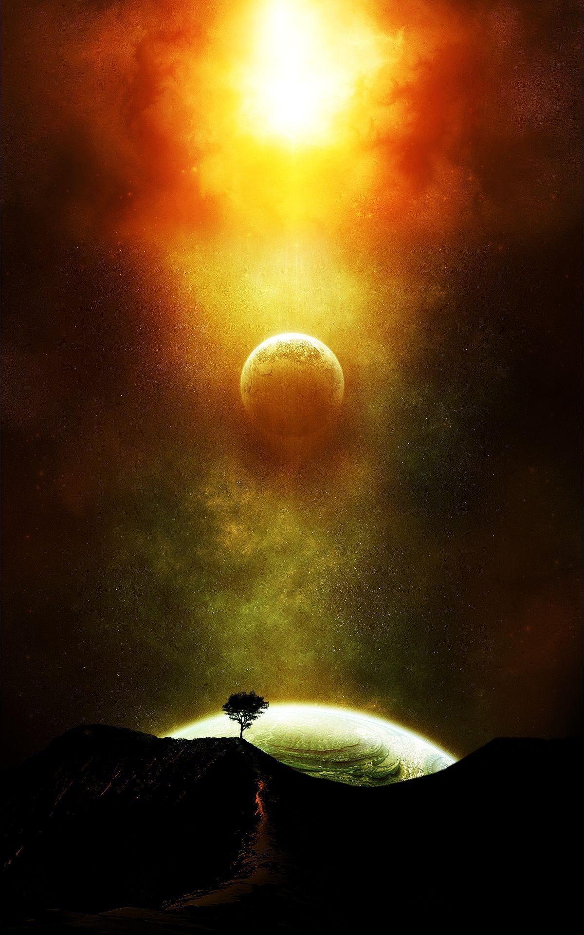 Vertical HD Wallpaper Space Planets about space