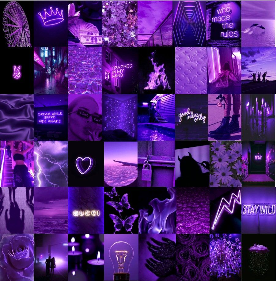 Purple Collage Desktop Wallpaper