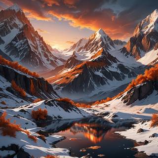 Orange mountains 