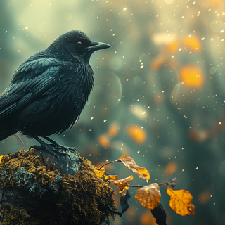 Black Bird in Autumn by CelestialCanvas