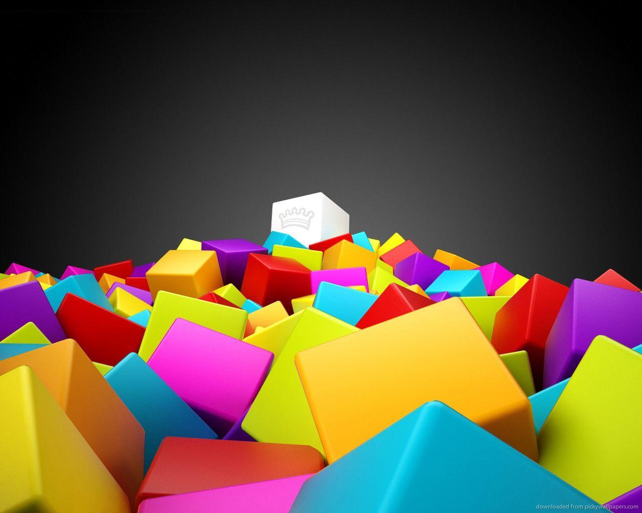 Download 1280x1024 Cool 3D Colorful Cubes Wallpaper